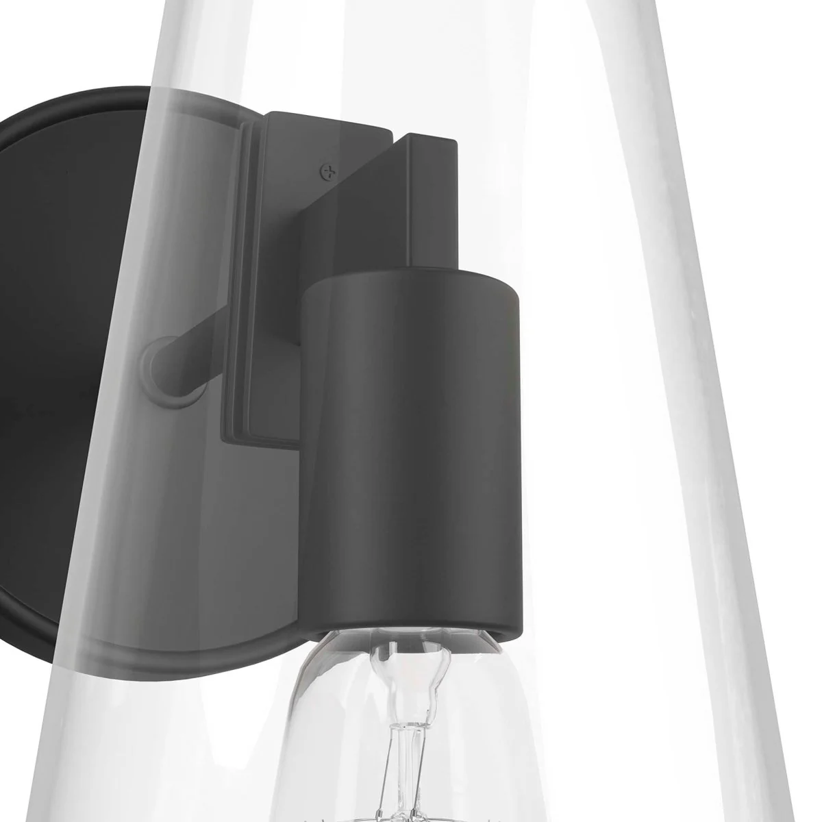 1-Light Glass Cone Wall Sconce – Glass Cone Wall Light Fixture with Metal Accents - Image 26