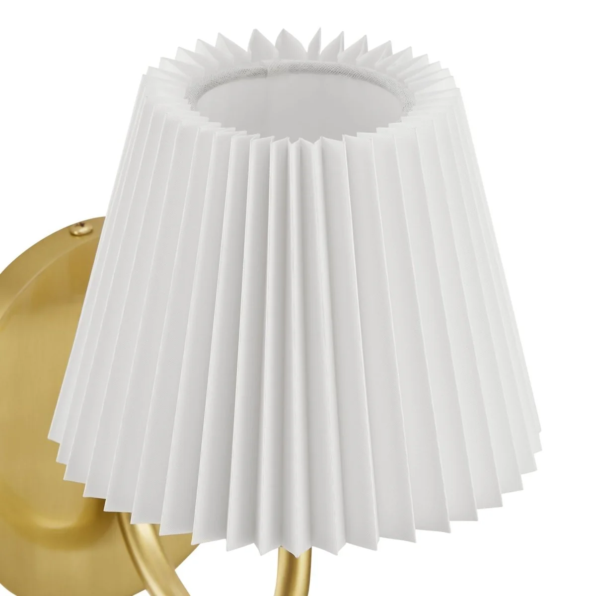 1-Light Pleated Fabric Wall Sconce with U-Shaped Arm Decorative Wall Lighting Fixture - Image 10