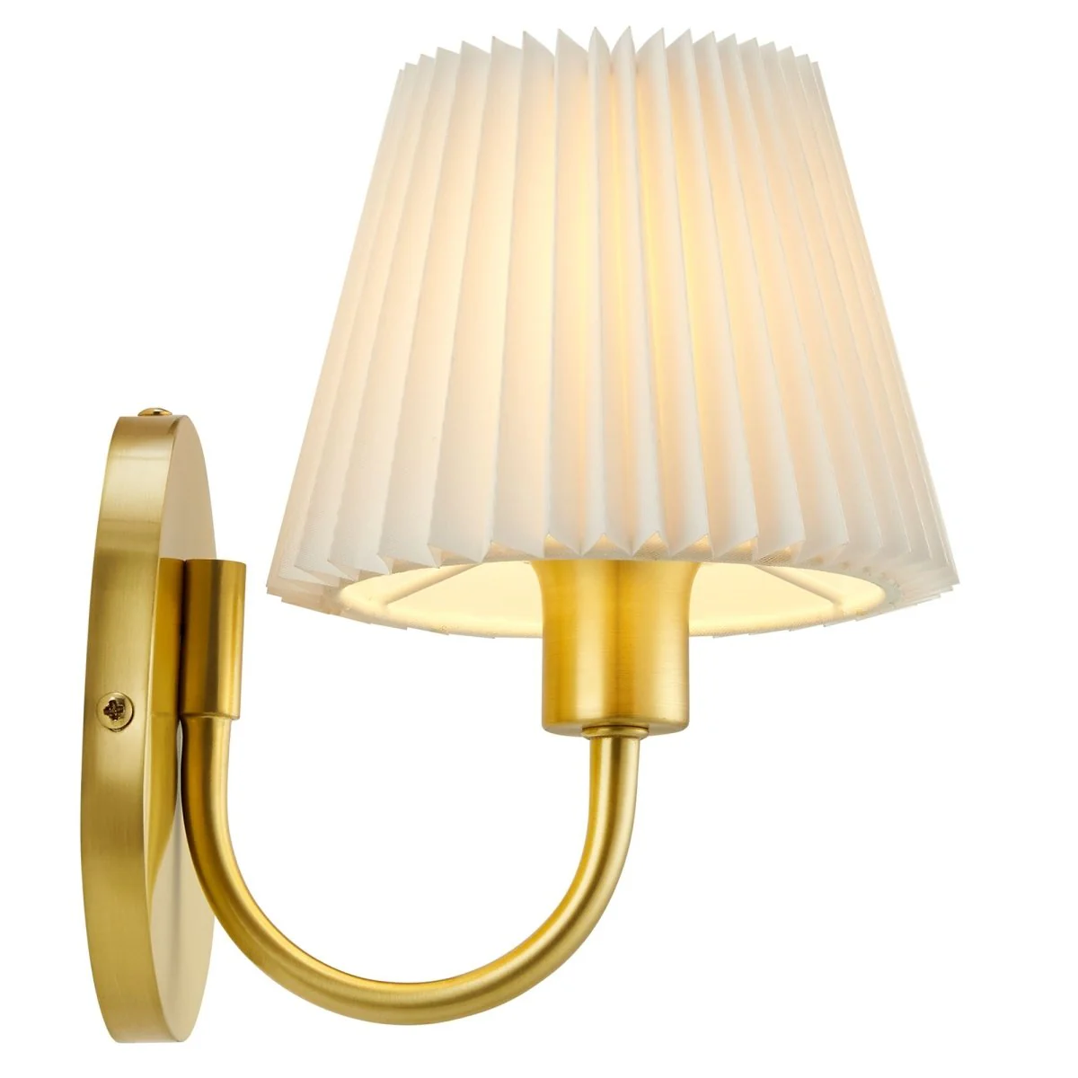 1-Light Pleated Fabric Wall Sconce with U-Shaped Arm Decorative Wall Lighting Fixture - Image 9