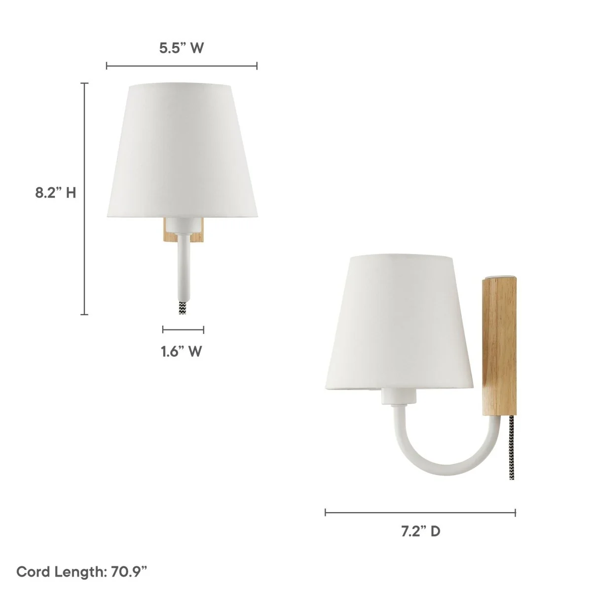 1-Light Swivel Wall Sconce with Fabric Shade for Hallway Bedroom Living Room - Image 16