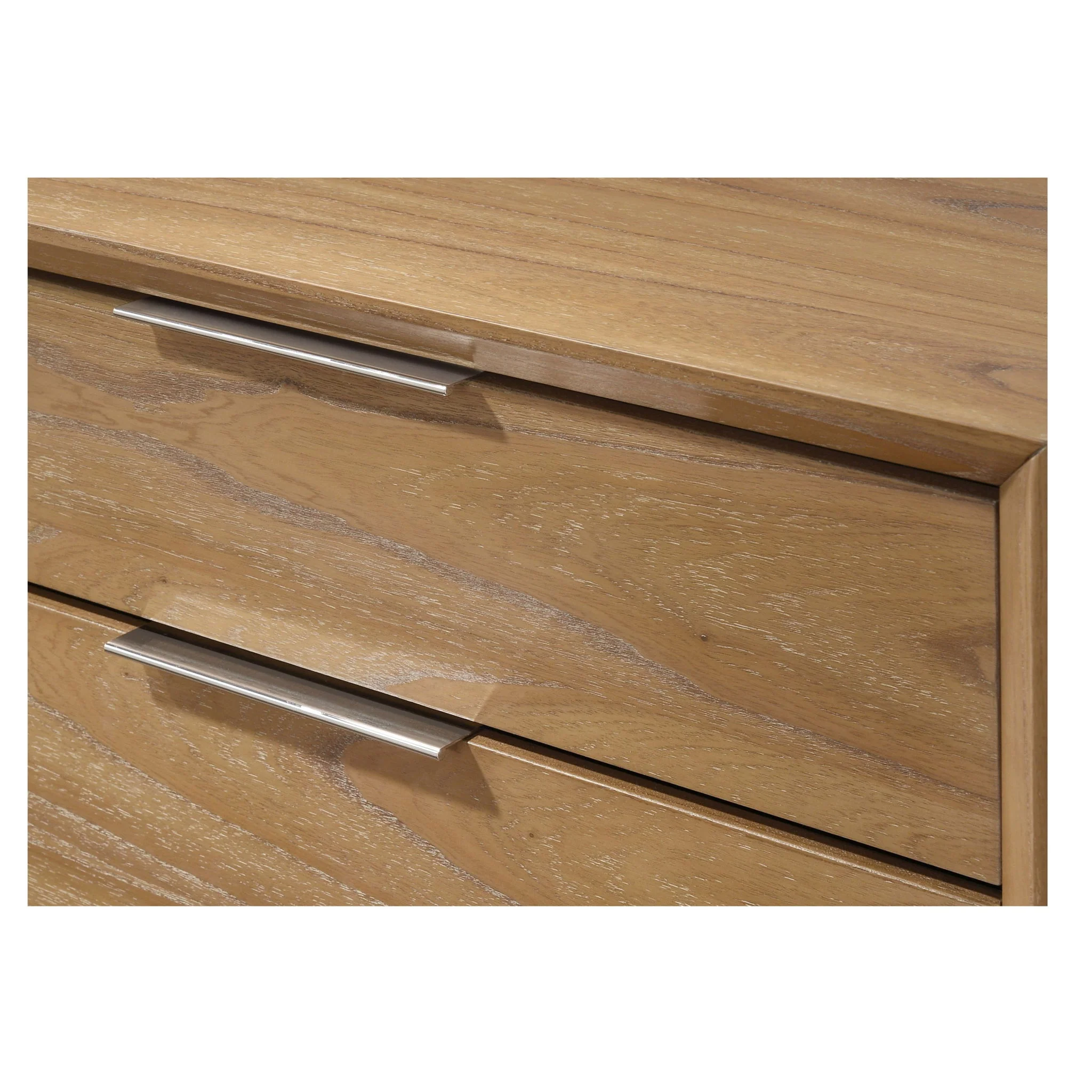1 Piece 5 Drawer Tall Chest Bedroom Furniture - Natural Wood - Image 3