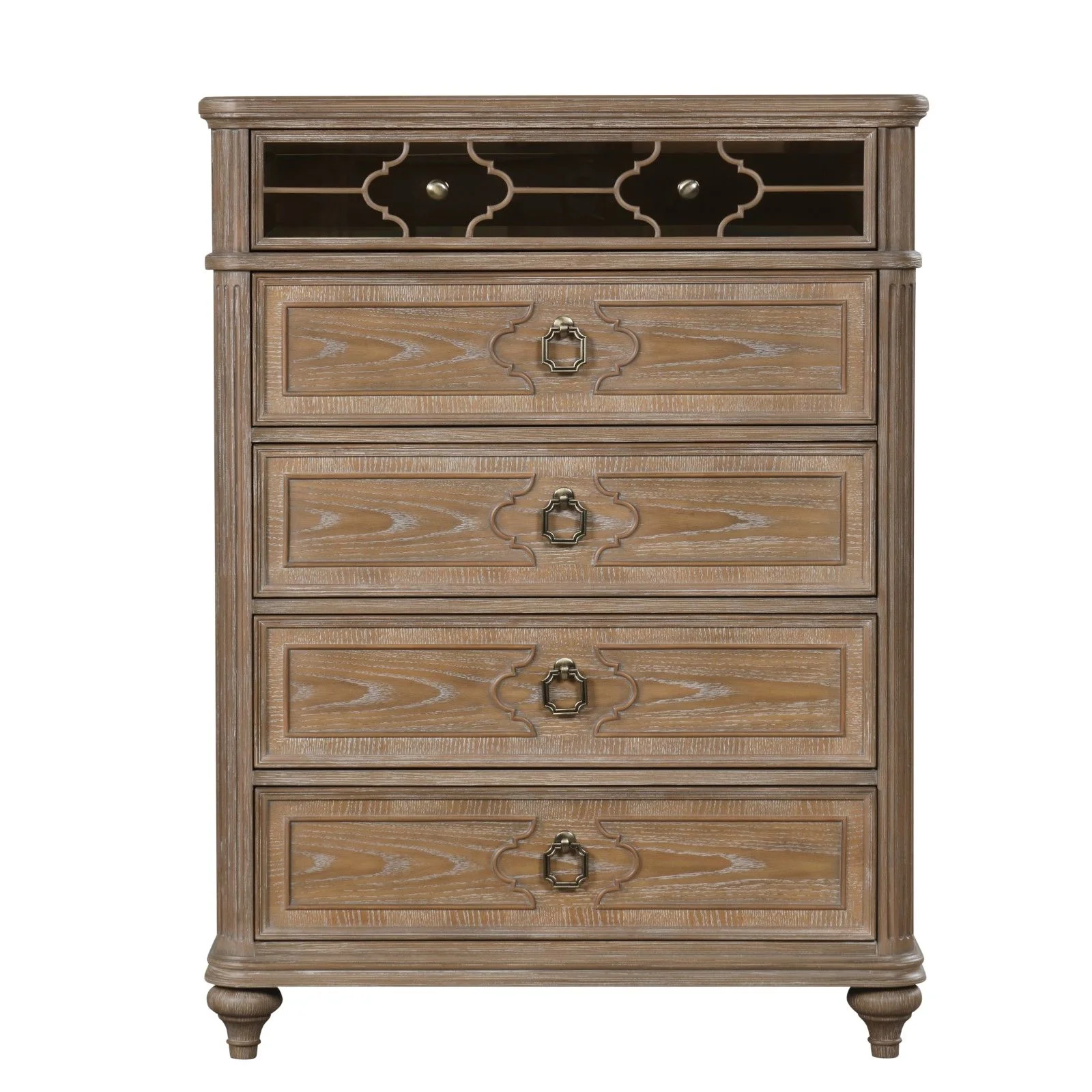 1 Piece Chest, Back Dovetail Drawers, Bedroom Furniture - Oak / Rustic - Image 5