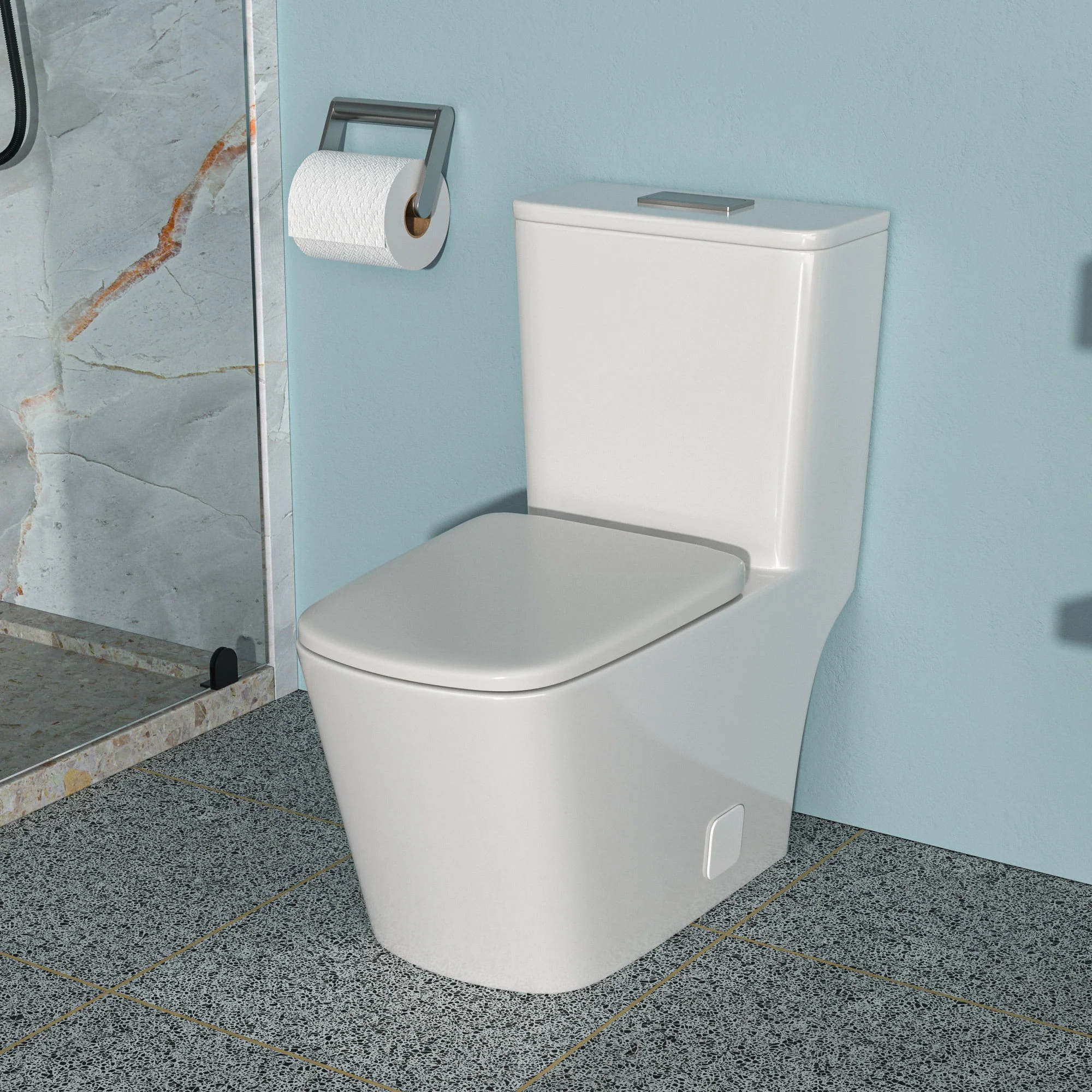 1 Piece Toilet & Dual Flush And Soft Closing Seat - White - Image 4