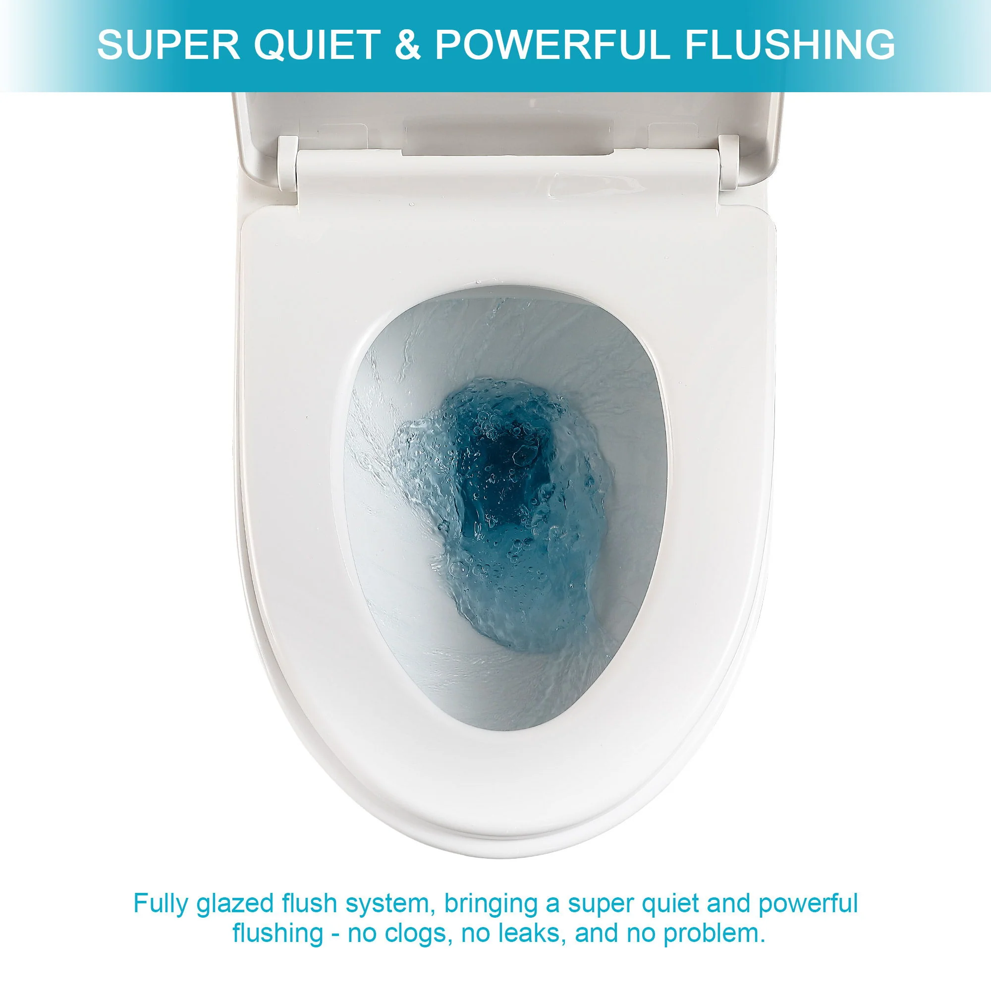 1 Piece Toilet With Dual Flush, Soft Closing Seat - White - Image 7