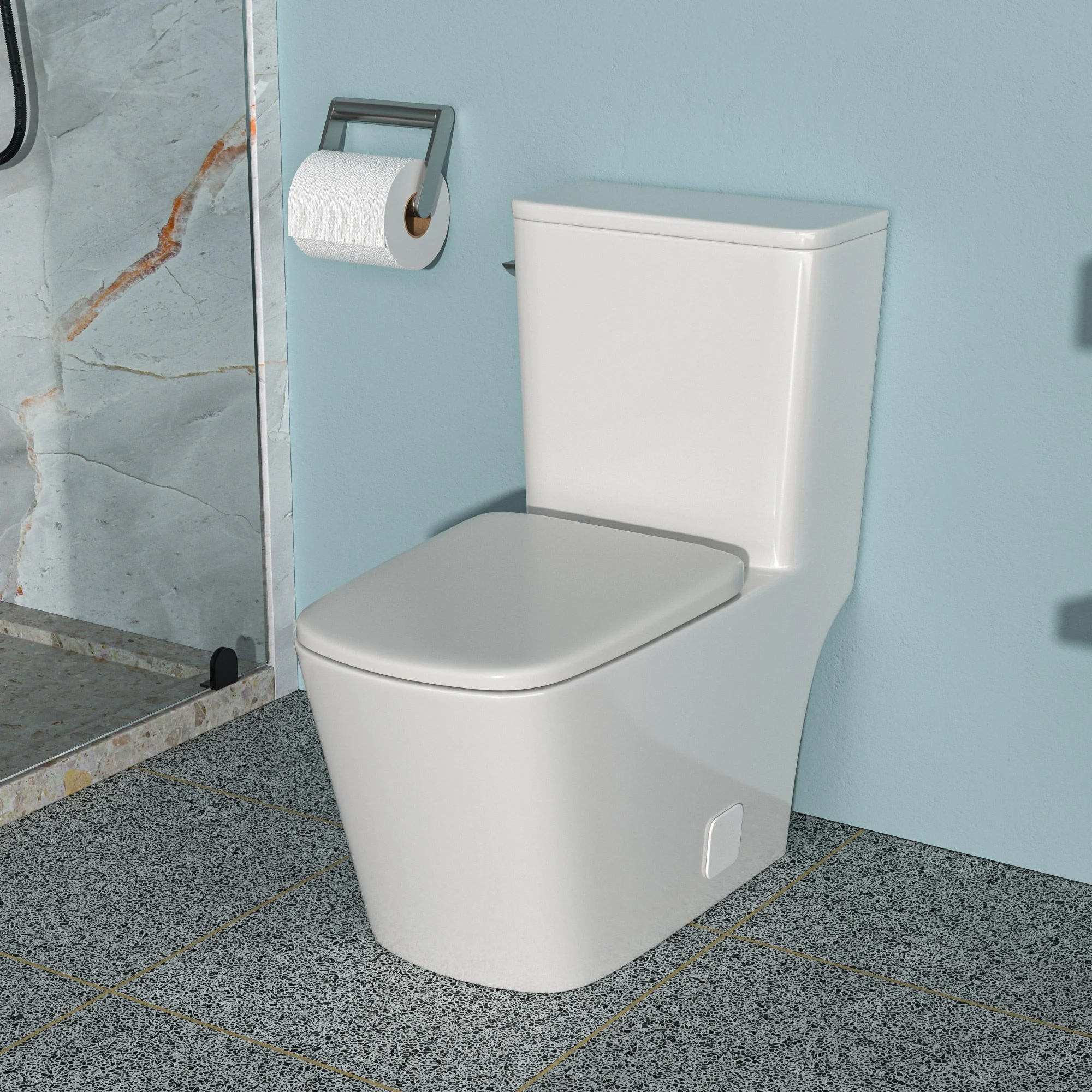 1 Piece Toilet With Single Flush And Soft Closing Seat - White - Image 7