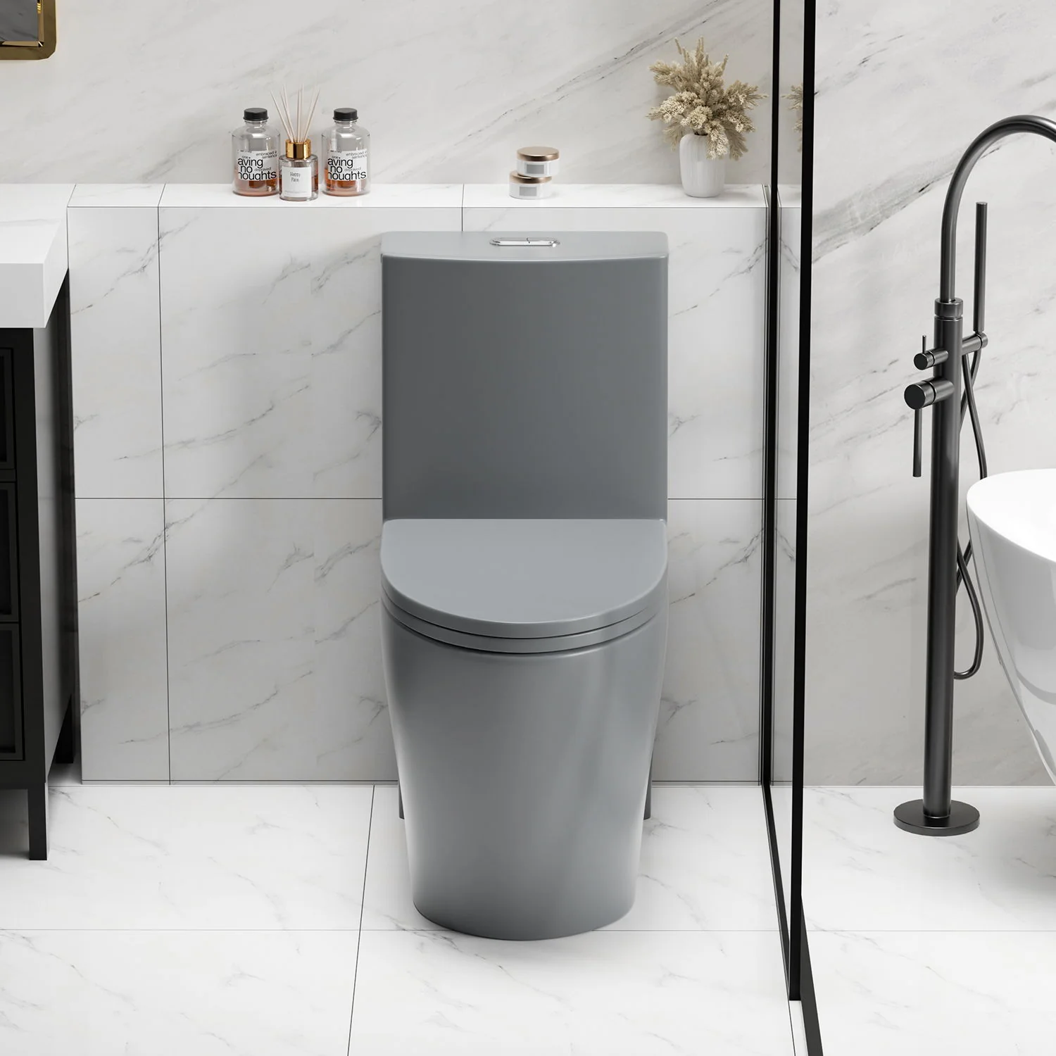 1 Piece Toilet With Tornado Flush, Dual Flush, And ADA Height Comfort Chair - Image 7