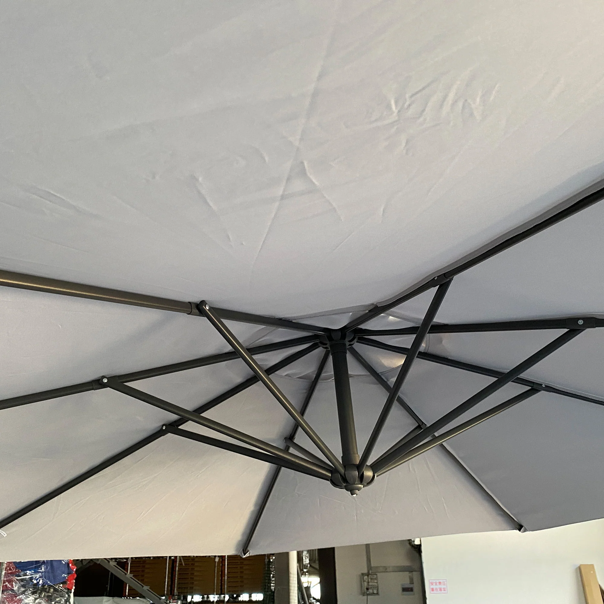 10 Ft Offset Cantilever Patio Umbrella With Crank And Tilt Adjustment For Pool, Deck, And Garden - Gray - Image 5