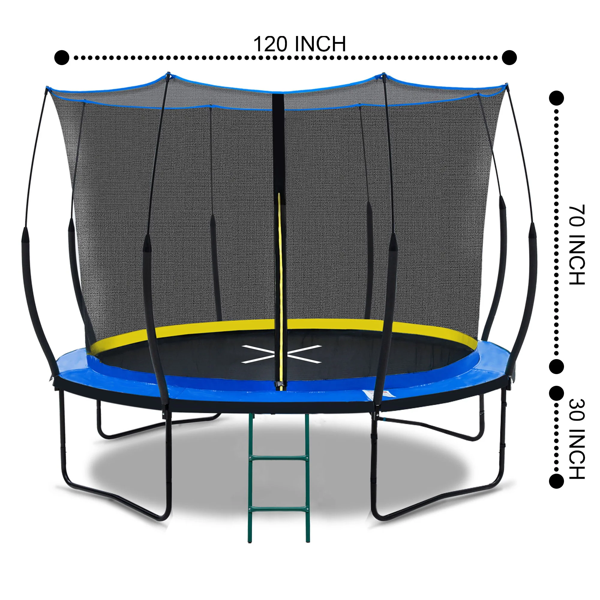10 Ft Trampoline Inner Safety Net Elastic Ropes Version - Blue - Image 4