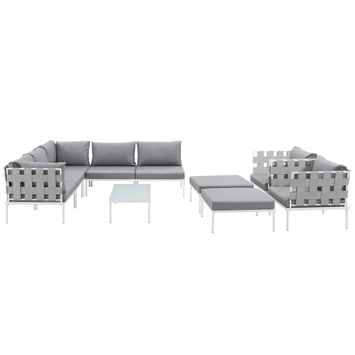 10-Piece Outdoor Patio Aluminum Sectional Sofa Set - Image 11