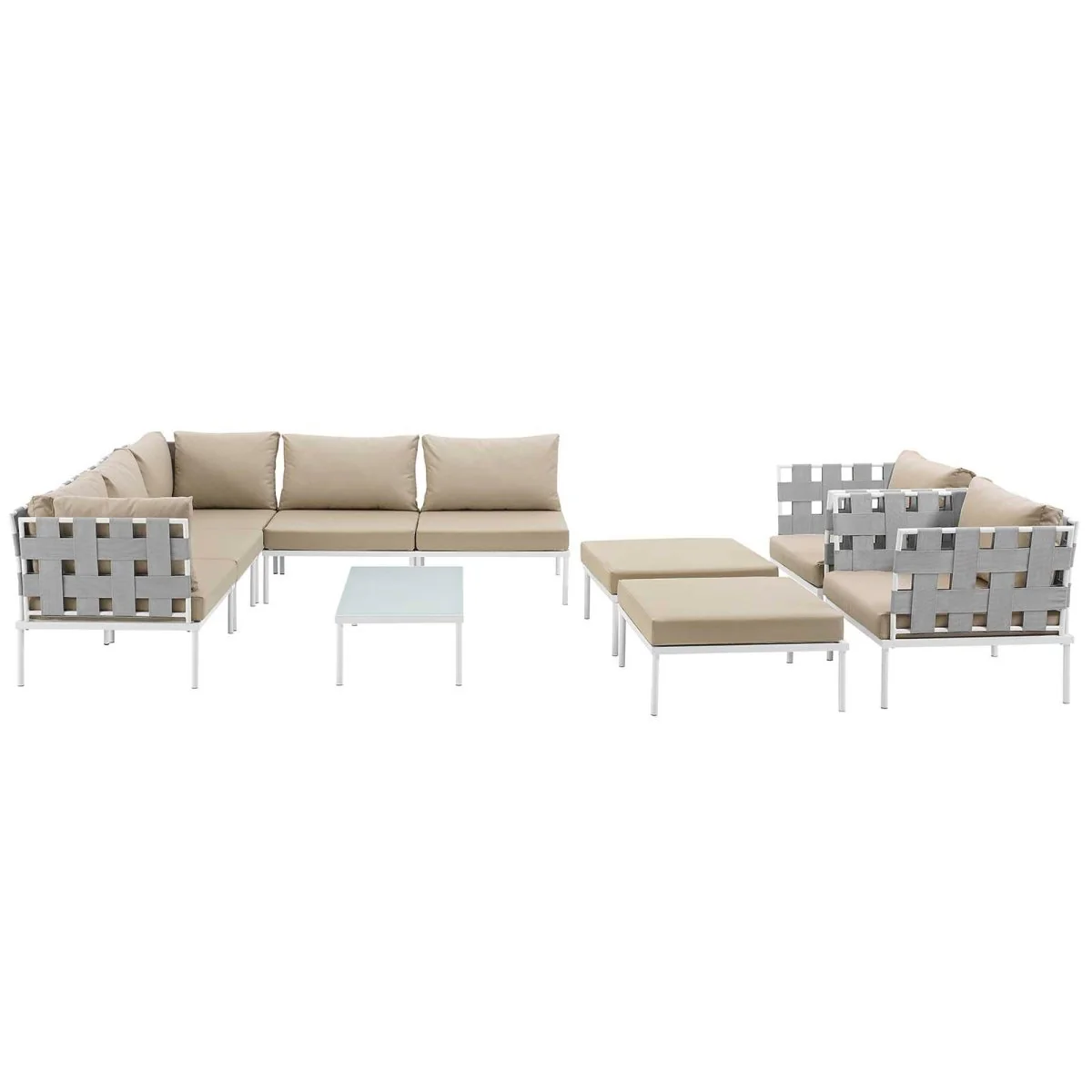 10-Piece Outdoor Patio Aluminum Sectional Sofa Set - Image 7