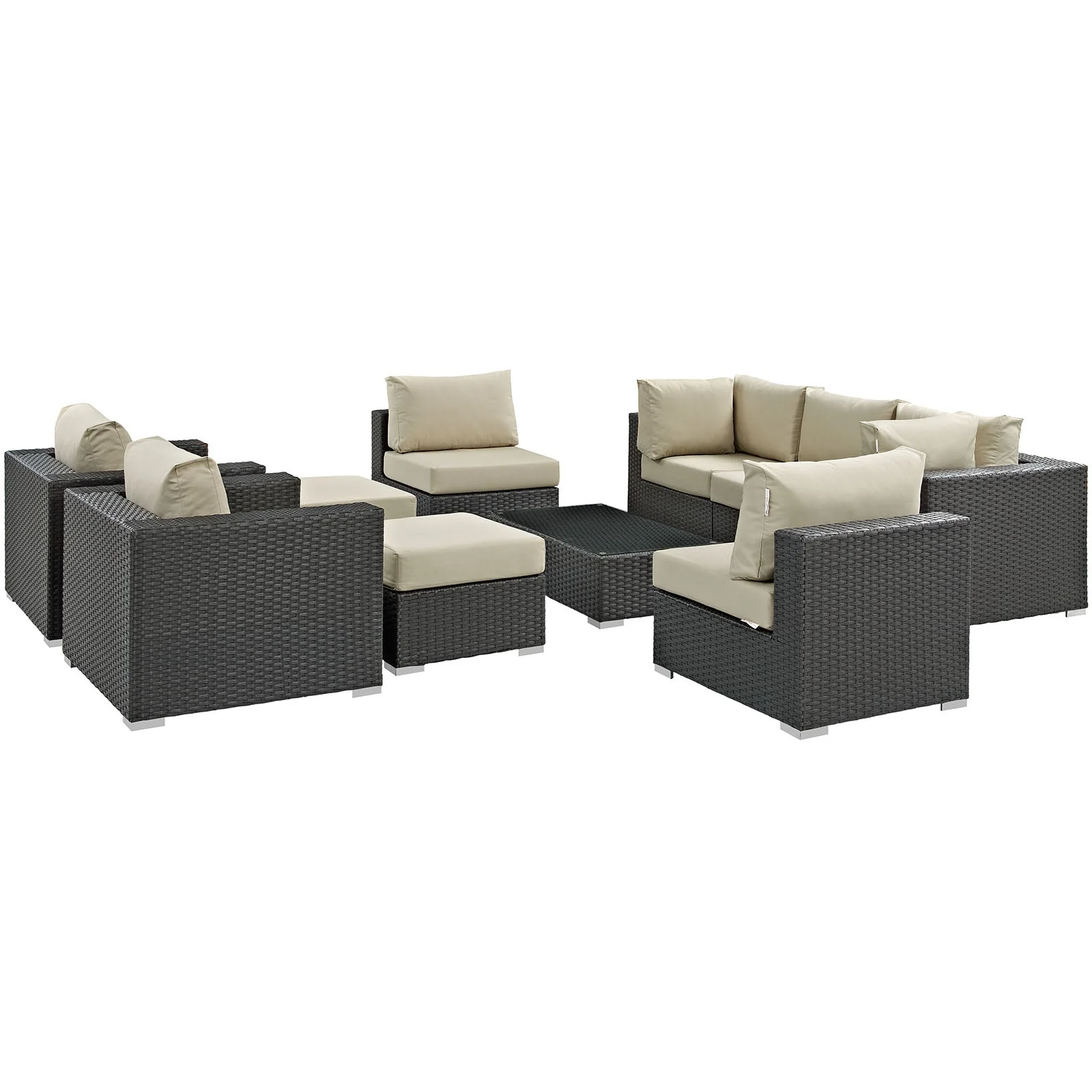 10-Piece Outdoor Sunbrella Fabric Patio Sectional Set - Image 2
