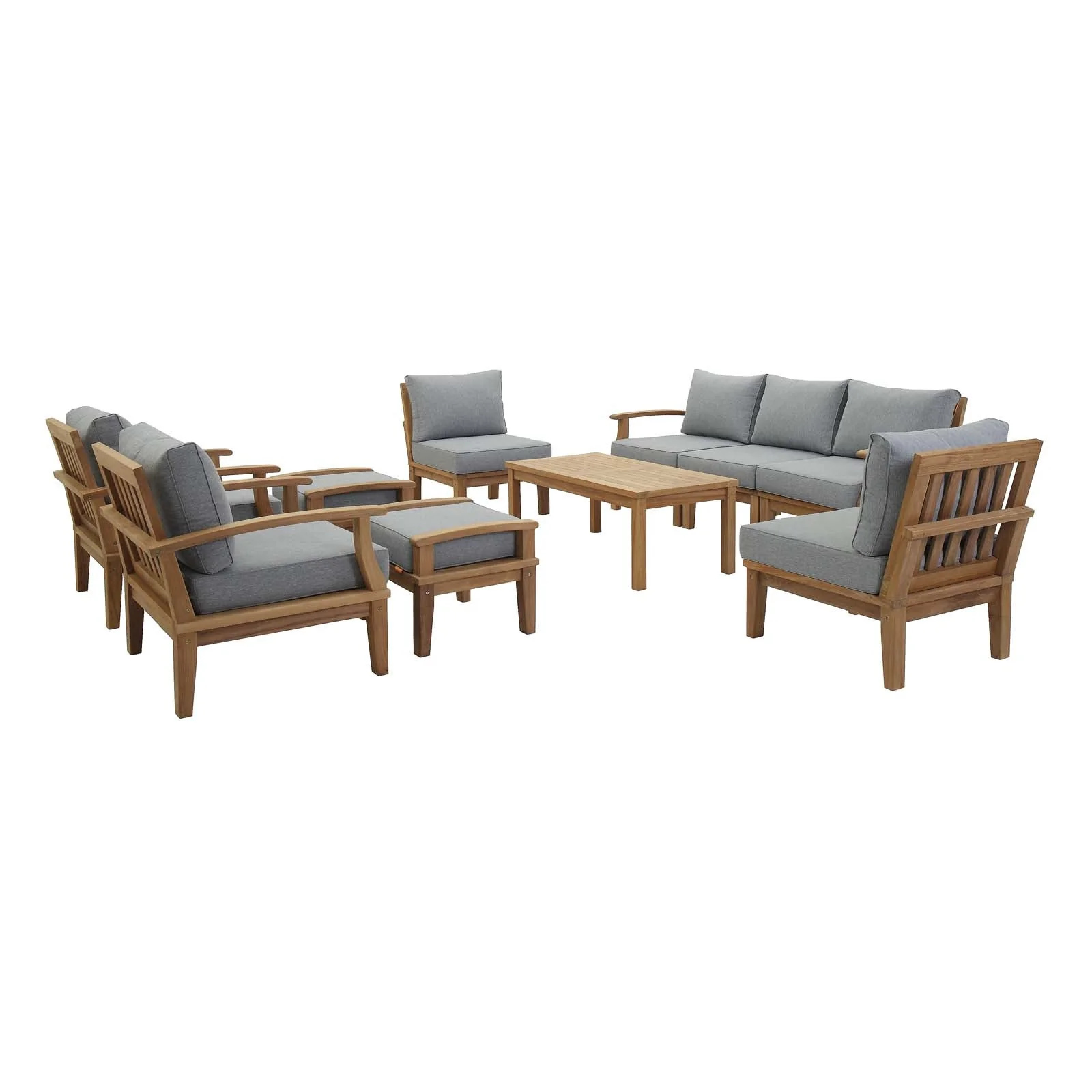 10-Piece Outdoor Teak Wood Patio Seating Set