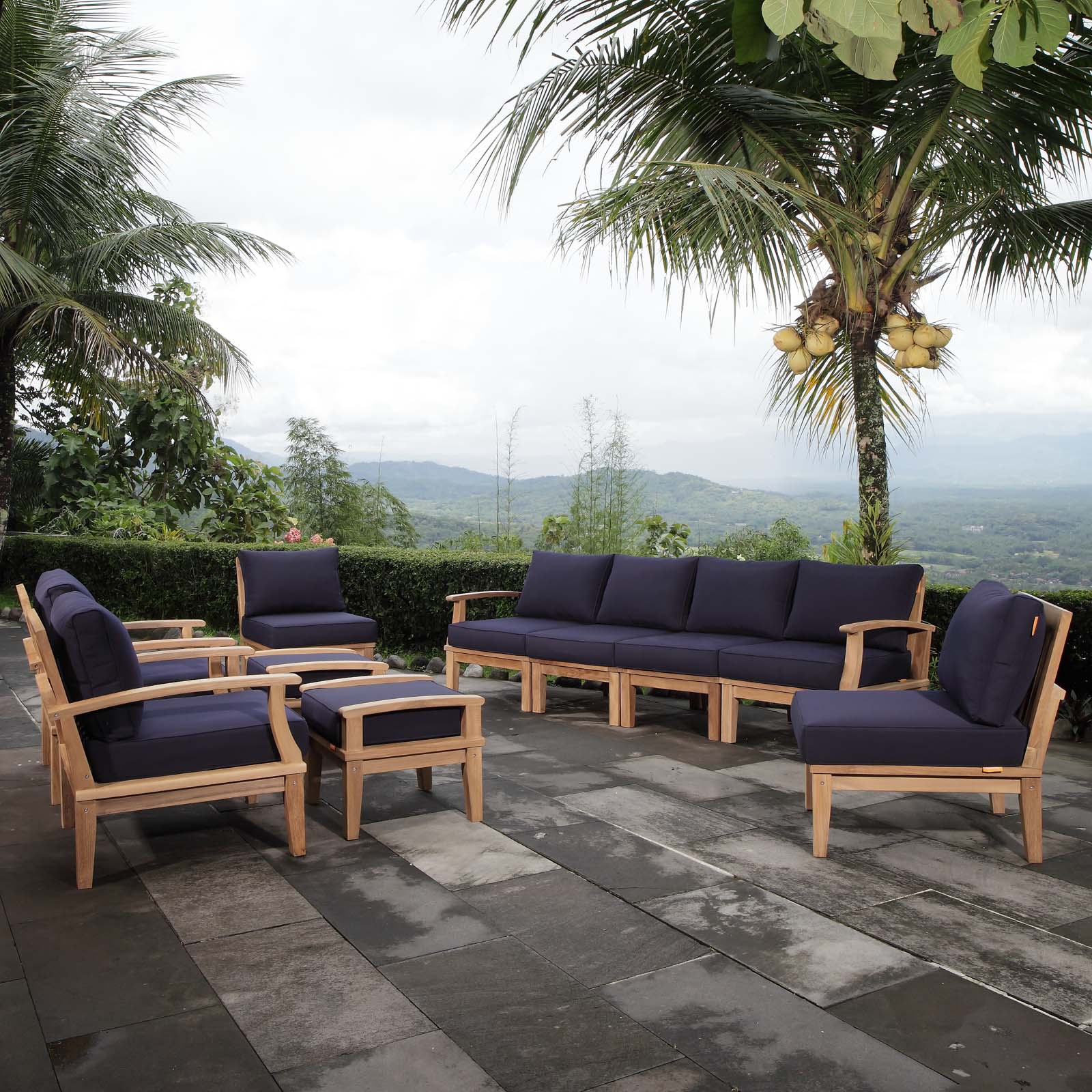 10-Piece Outdoor Teak Wood Patio Seating Set - Image 22