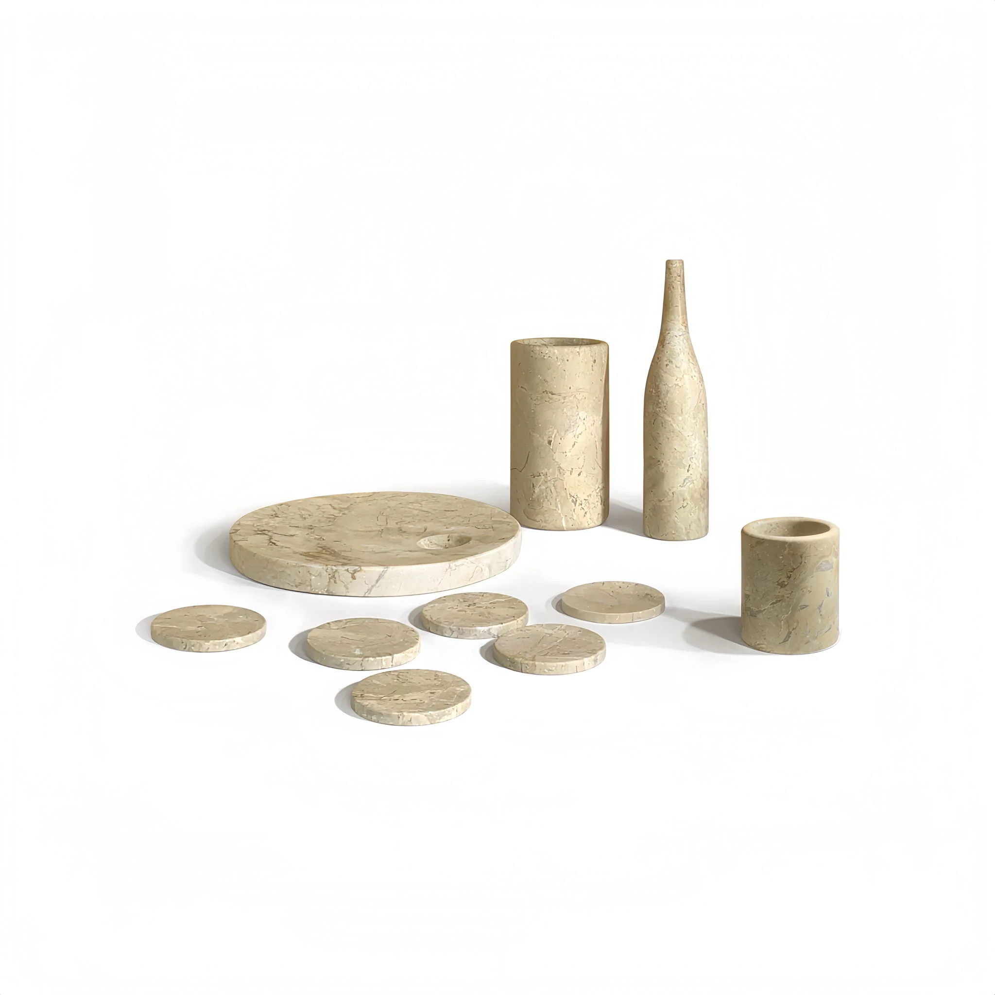 10 Pieces Luxury Natural Marble Dining Room Accessories Set - Image 17