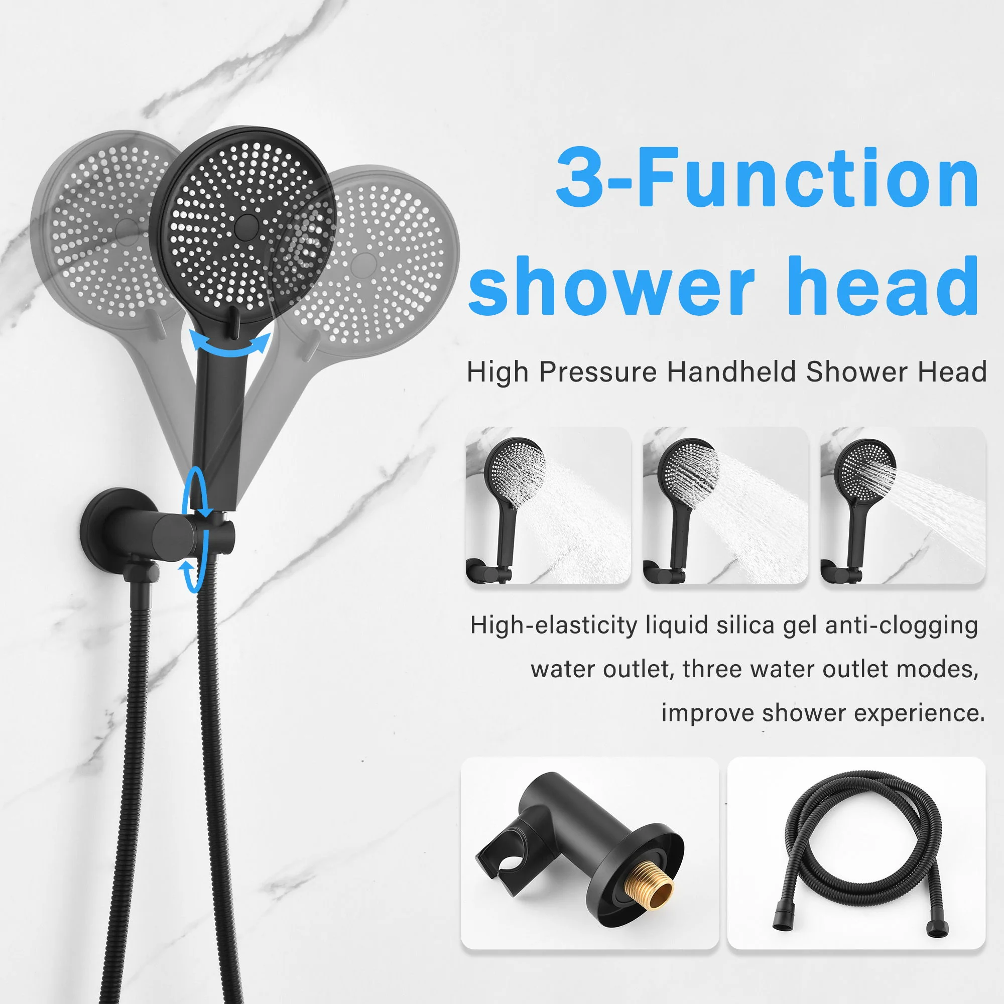 10" Shower System Set With Control Valve And Overhead Shower - Image 10