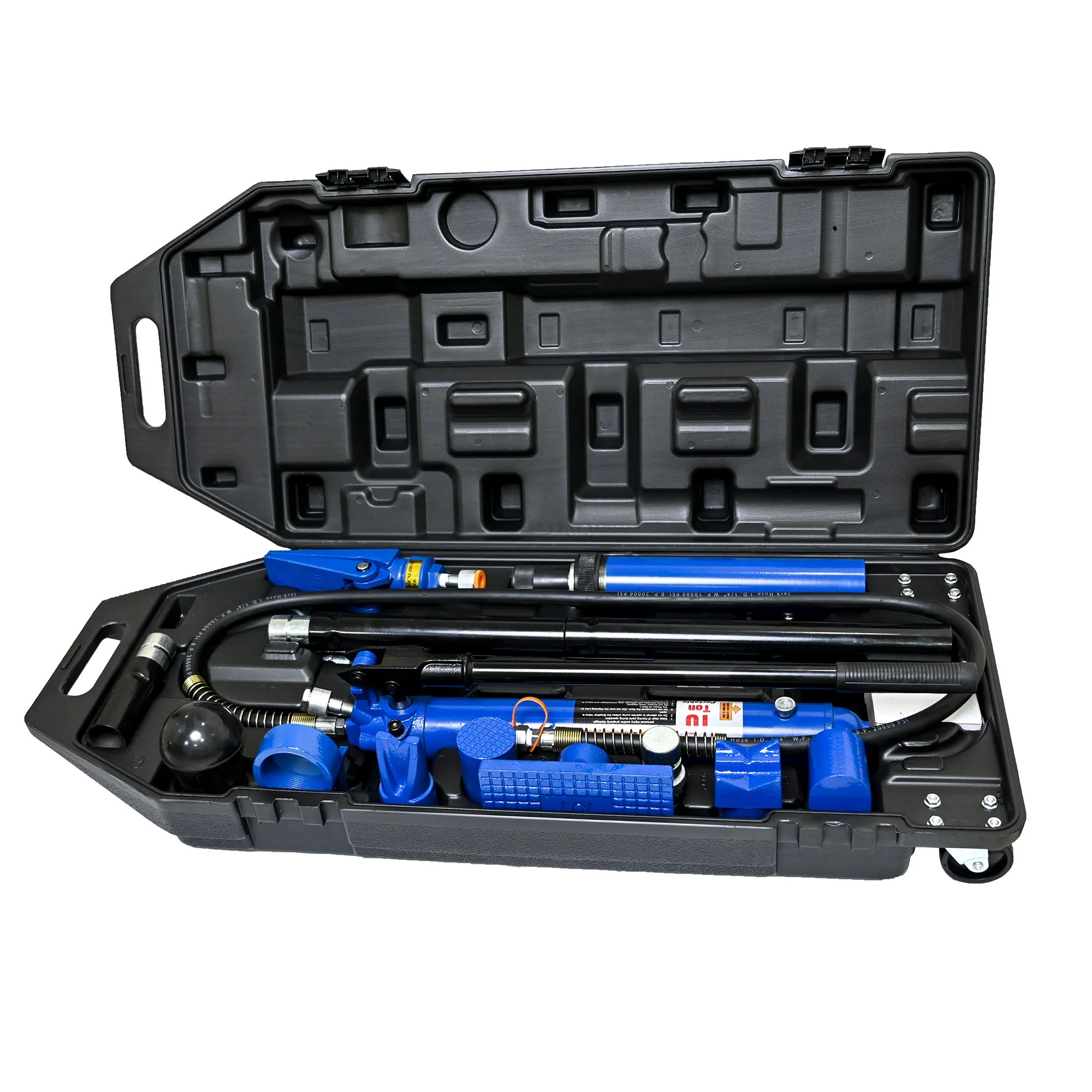 10 Ton Portable Hydraulic Equipment Kit For Metal Work - Black / Blue - Image 7