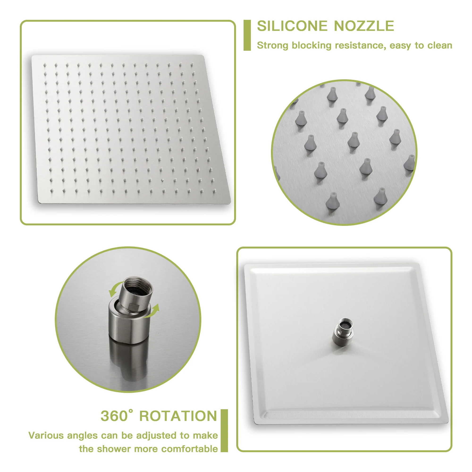 10" Wall Mounted Square Shower System With Rough In Valve - Image 7