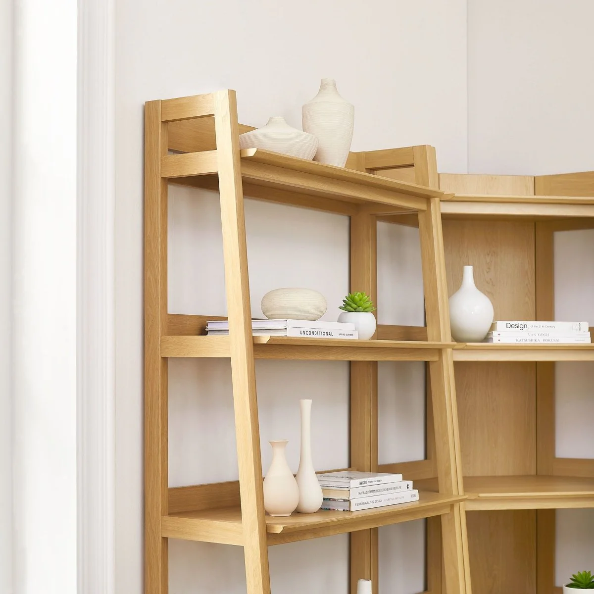 100" 3-Piece Wood Corner Bookshelf Set with Extra Wide Units - Image 4