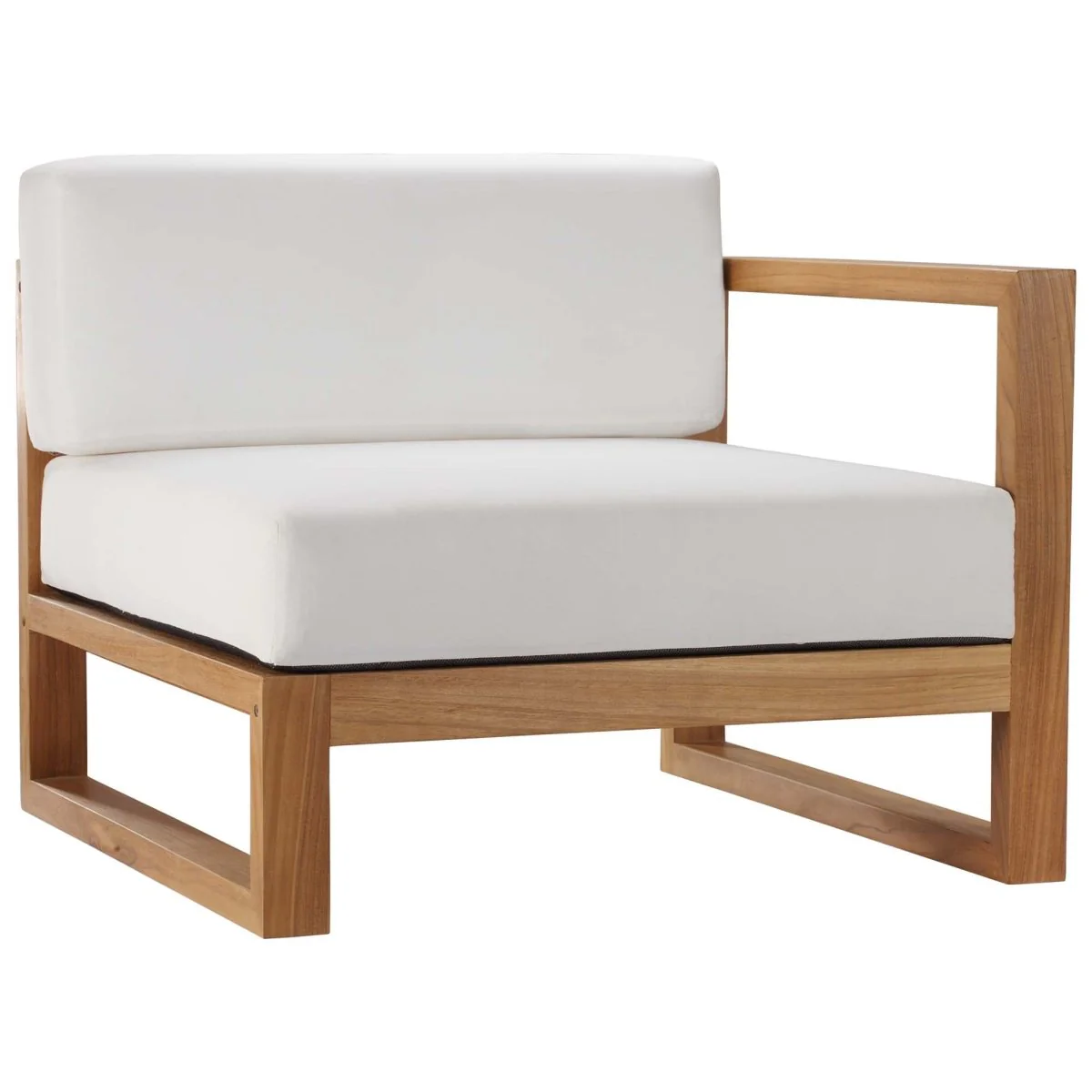 102" Solid Teak Outdoor 3-Piece Sectional Sofa Set – Natural White - Image 4