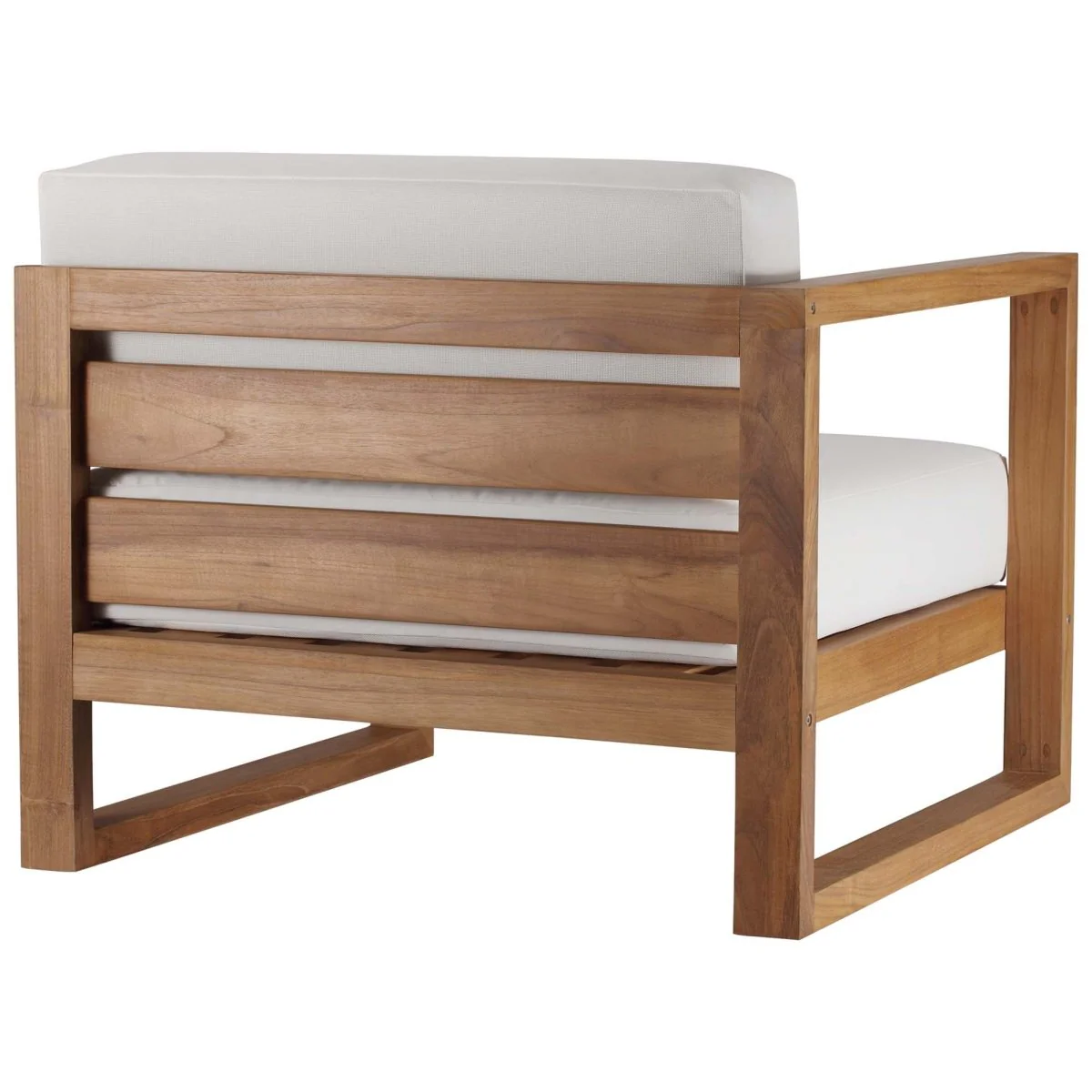 103" 4-Piece Natural Teak Wood Outdoor Furniture Set with White Cushions - Image 13