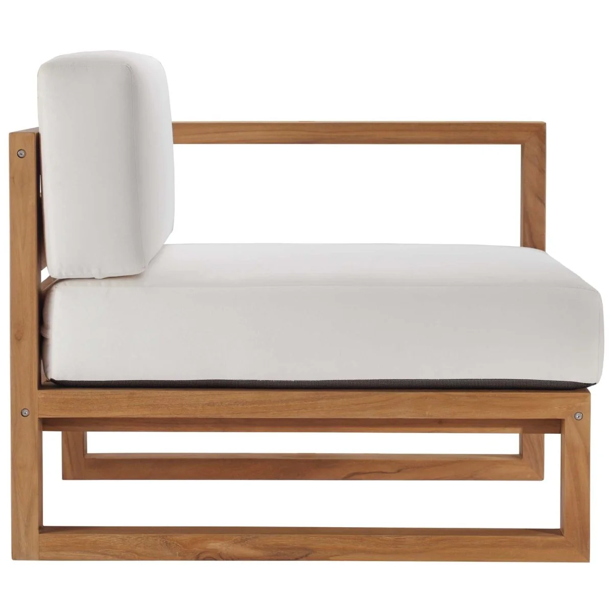 103" 4-Piece Natural Teak Wood Outdoor Furniture Set with White Cushions - Image 9