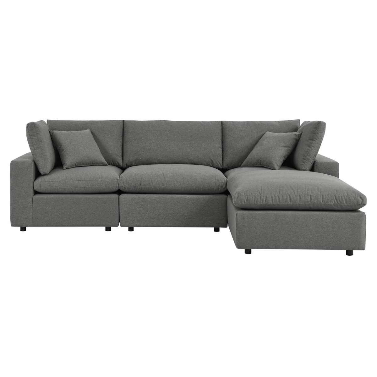 108" 4-Piece Charcoal Outdoor Patio Sectional Sofa – Aluminum Frame with All-Weather Cushions - Image 10