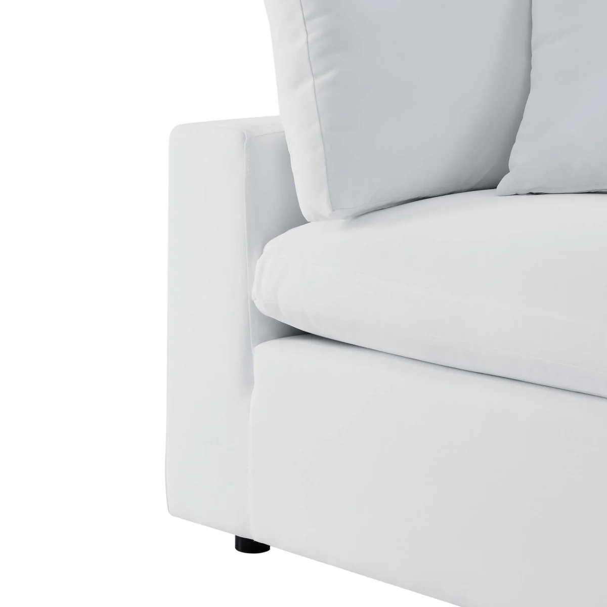 108" 4-Piece White Outdoor Patio Sectional Sofa with Sunbrella Cushions - Image 13