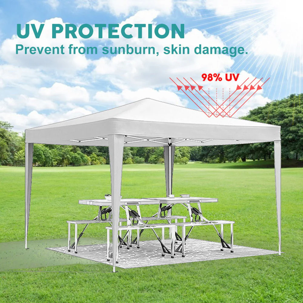 10'X10' Folding Canopy With 4 Removable Sidewalls Outdoor Event Shelter UPF 50+ Gazebo Portable Tents For Parties Beach Camping Wedding Ez Pop Up Canopy 4 Pieces Weight Bag + Carry Bag - Image 17