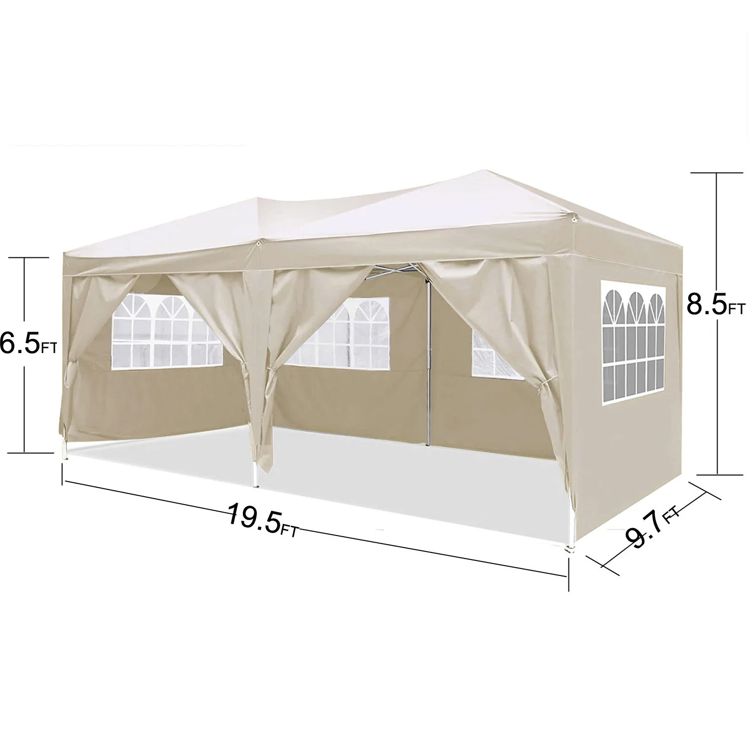 10'X20' Ez Pop Up Canopy Outdoor Portable Party Folding Tent With 6 Removable Sidewalls + Carry Bag + 4 Pieces Weight Bag - Image 11
