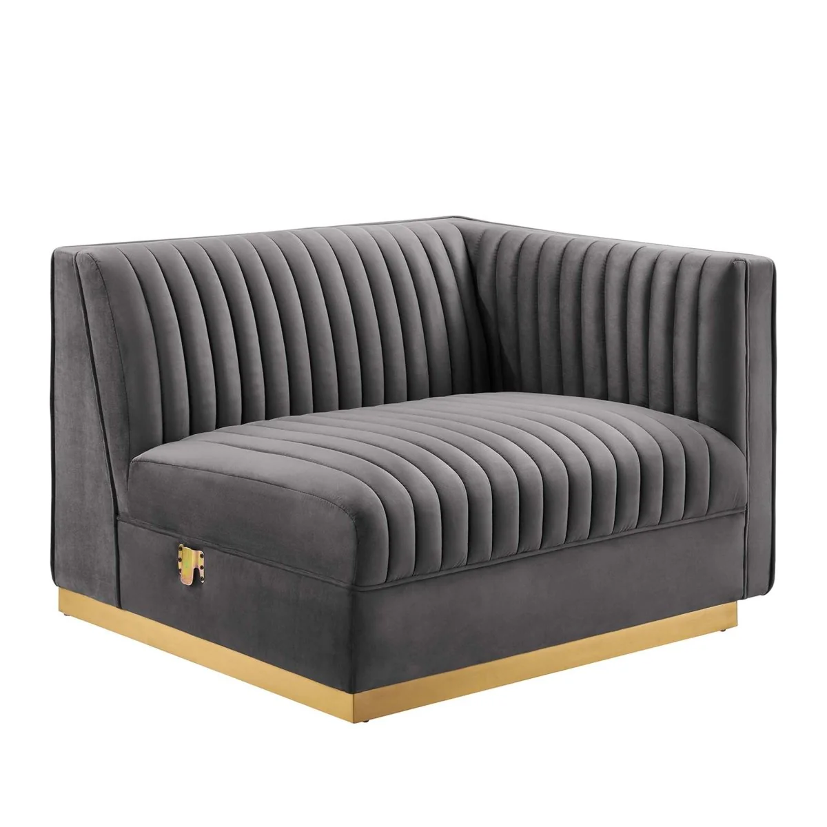 113 Inch Channel Tufted Performance Velvet 4-Piece Right-Facing Modular Sectional - Image 5