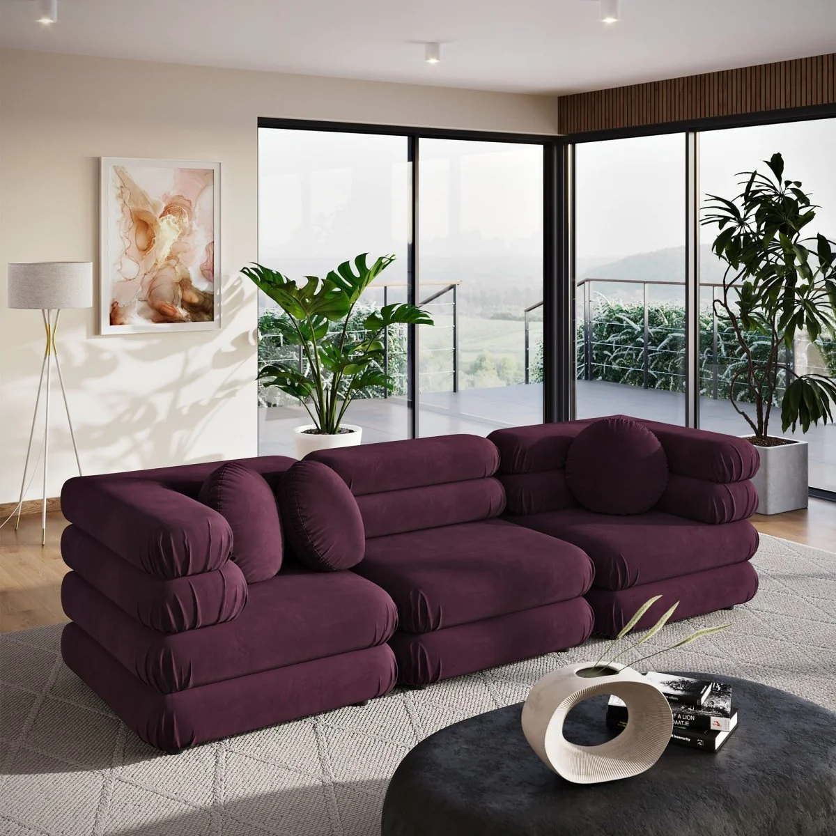 114 Inch Jubilee Performance Velvet 3-Piece Modular Sectional Sofa - Image 21
