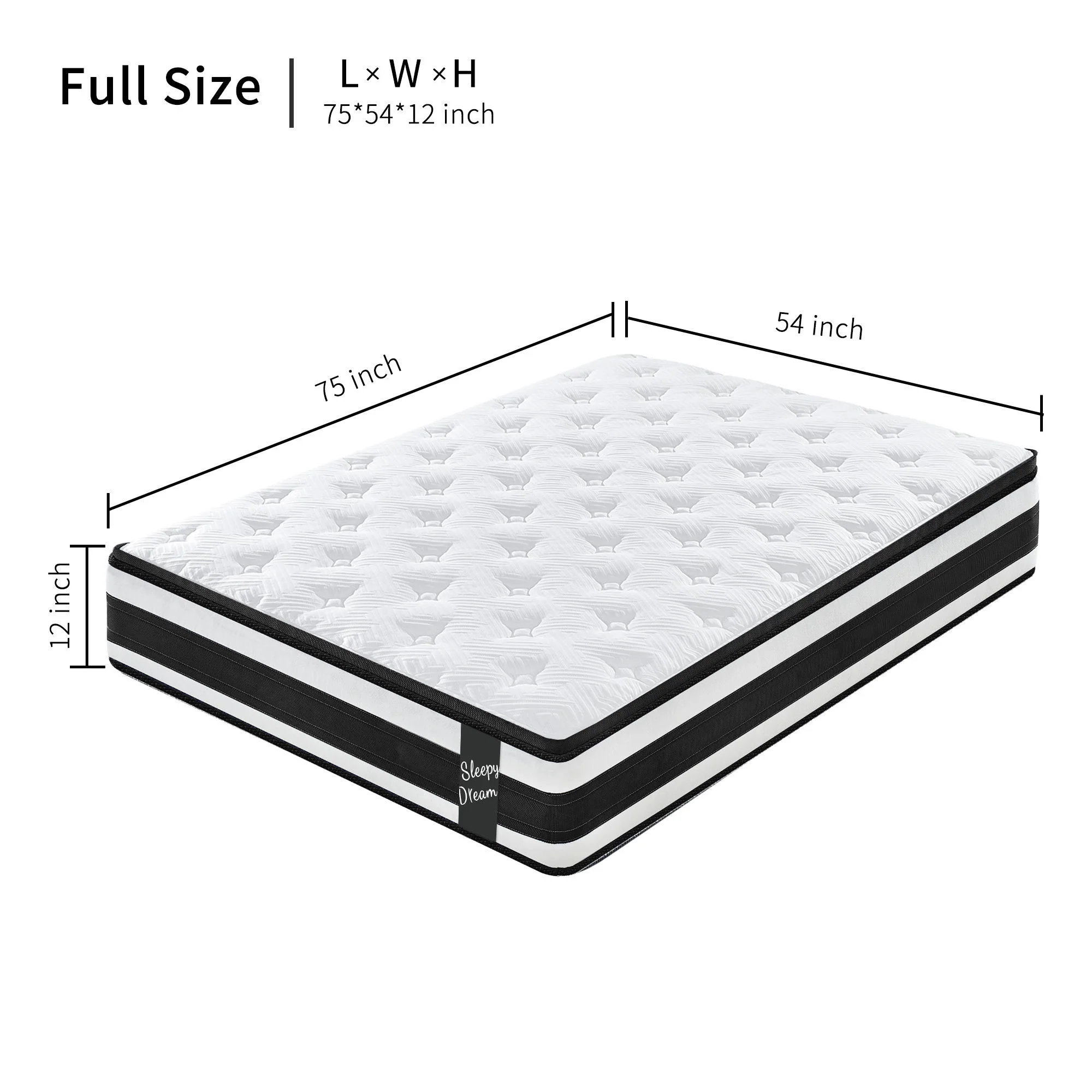 12" Breathable Hybrid Mattress, Memory Foam, Individual Pocket Springs - Image 4