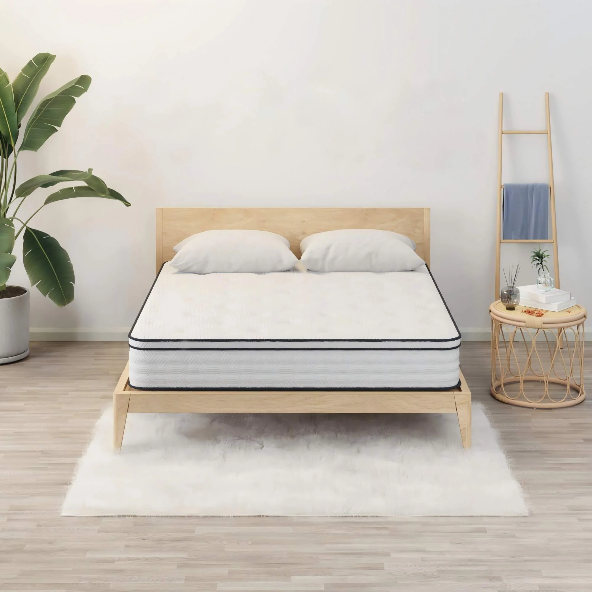12'' Hybrid Mattress With Pocket Springs And Memory Foam, Medium Firm Support - White - Queen - Image 2