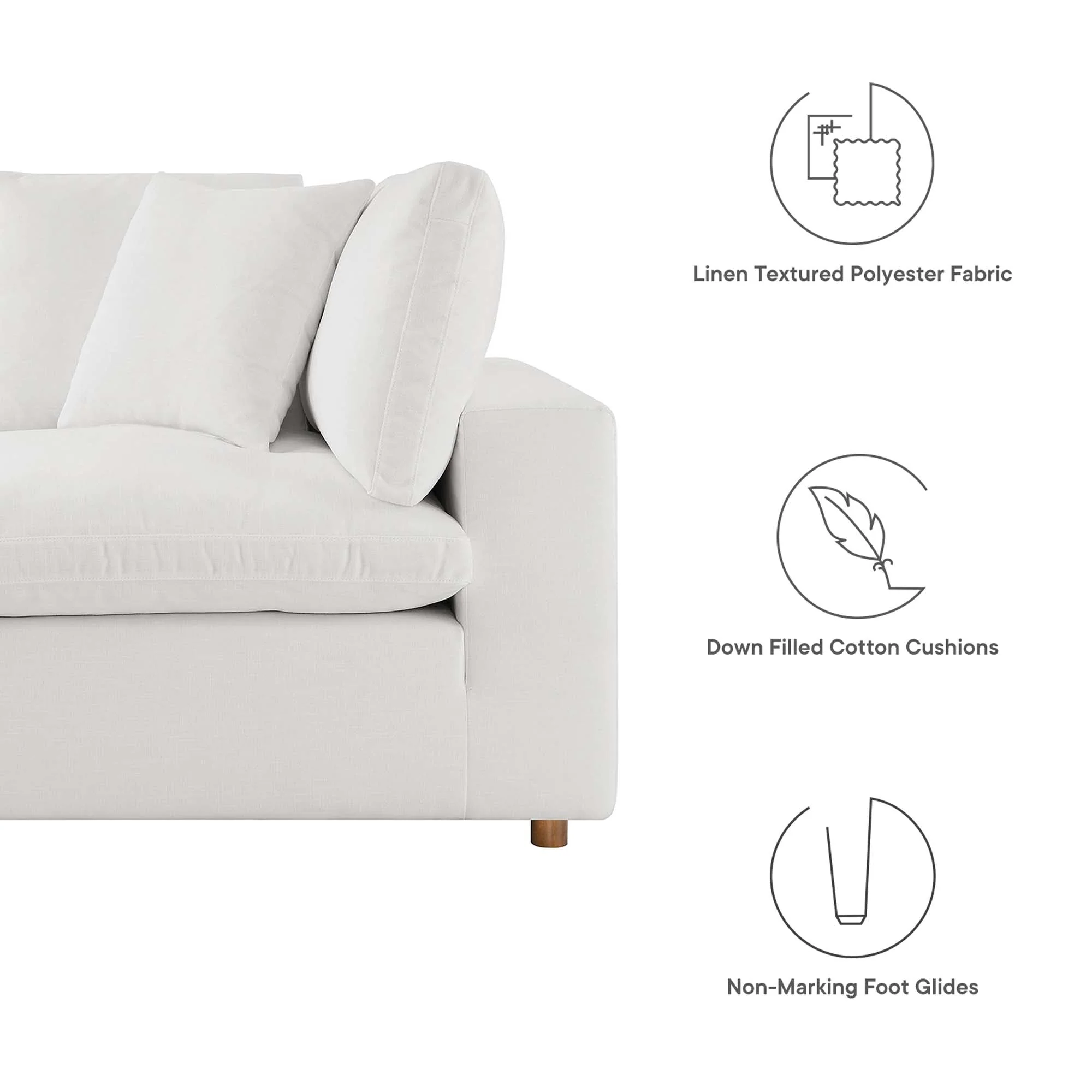 120 Inch Down Filled Overstuffed 6-Piece Sectional Sofa - Image 18