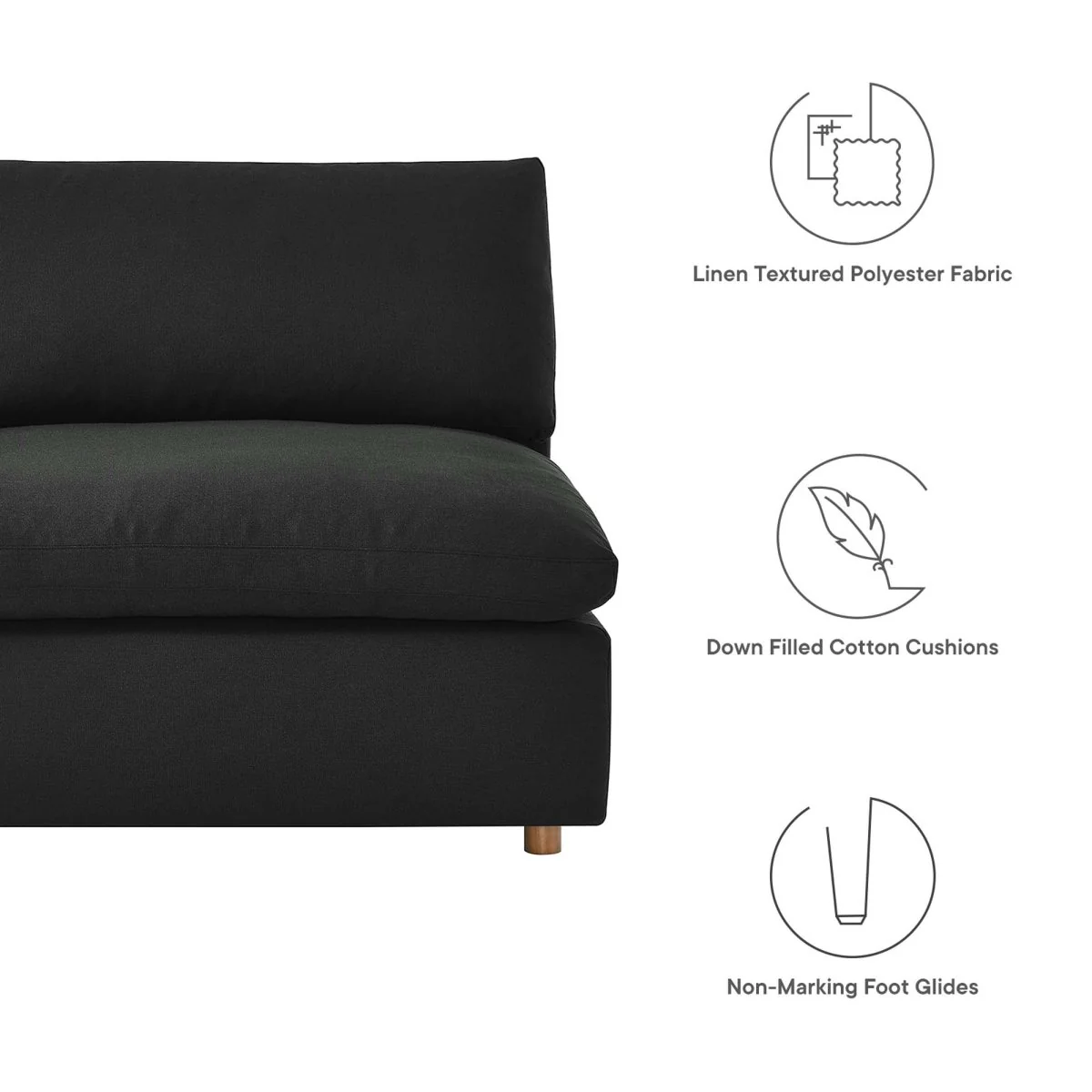 120 Inch Down Filled Overstuffed 6-Piece Sectional Sofa - Image 3