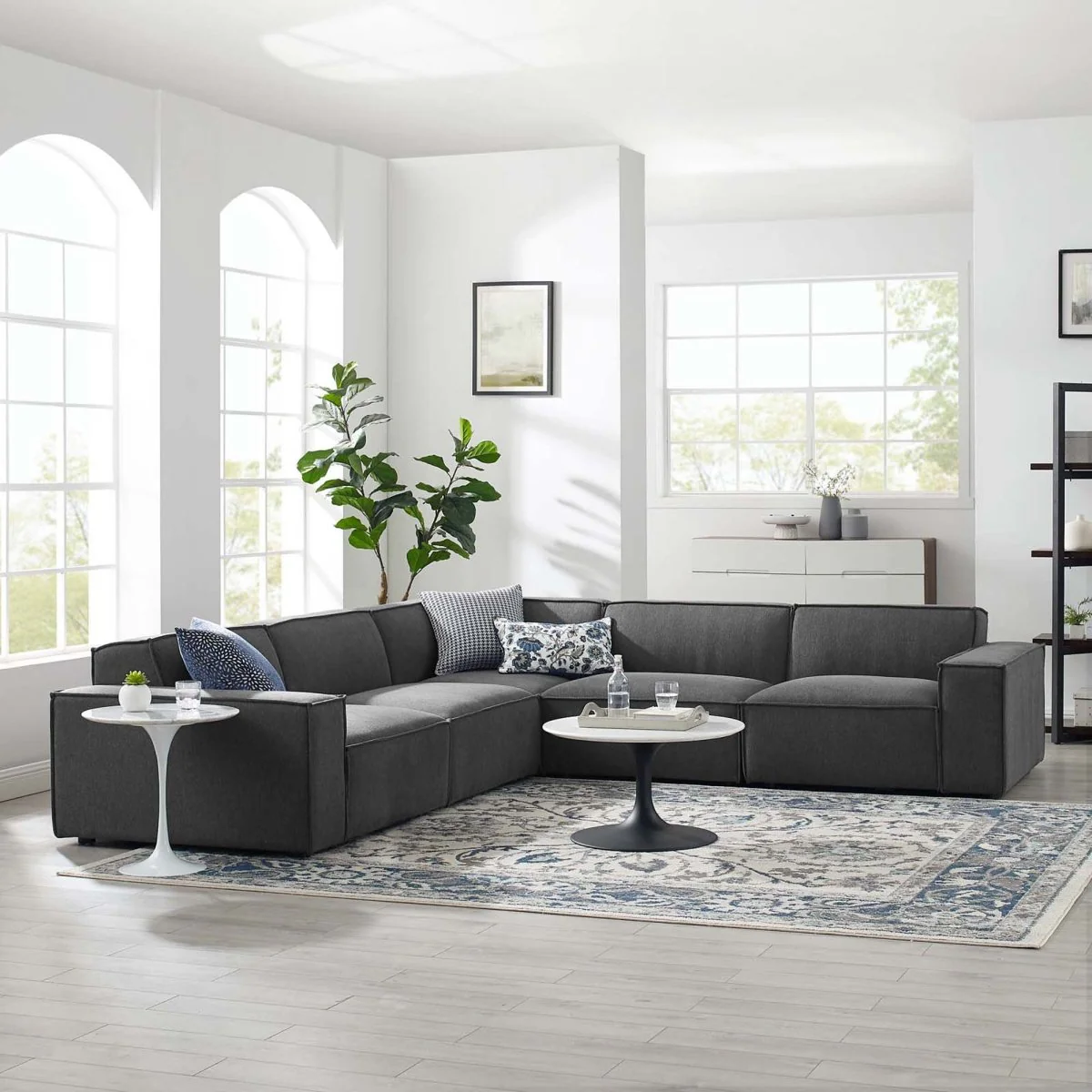 122.5 Inch Restore Upholstered Fabric 5-Piece Sectional Sofa - Image 7