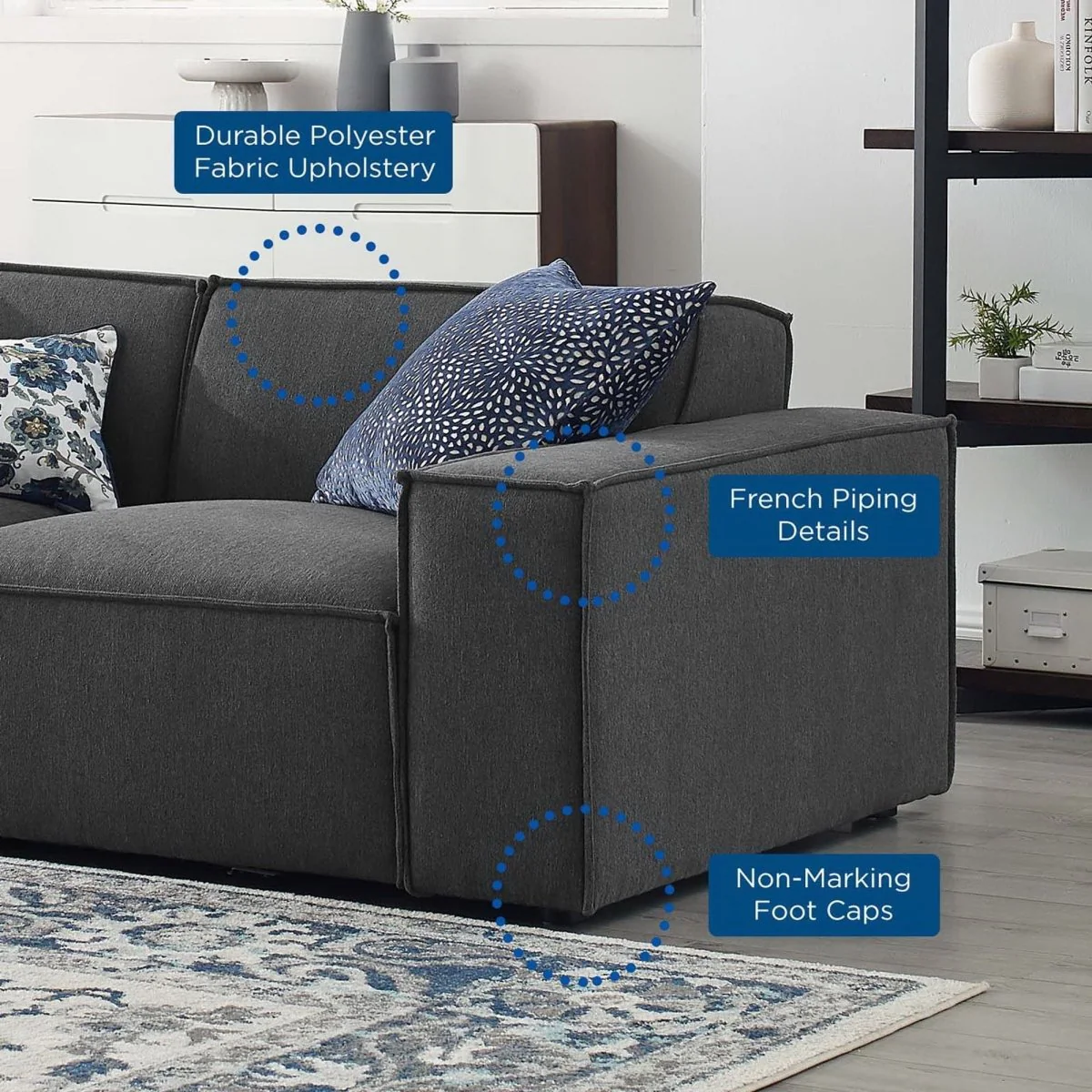 122.5 Inch Restore Upholstered Fabric 6-Piece Sectional Sofa - Image 2