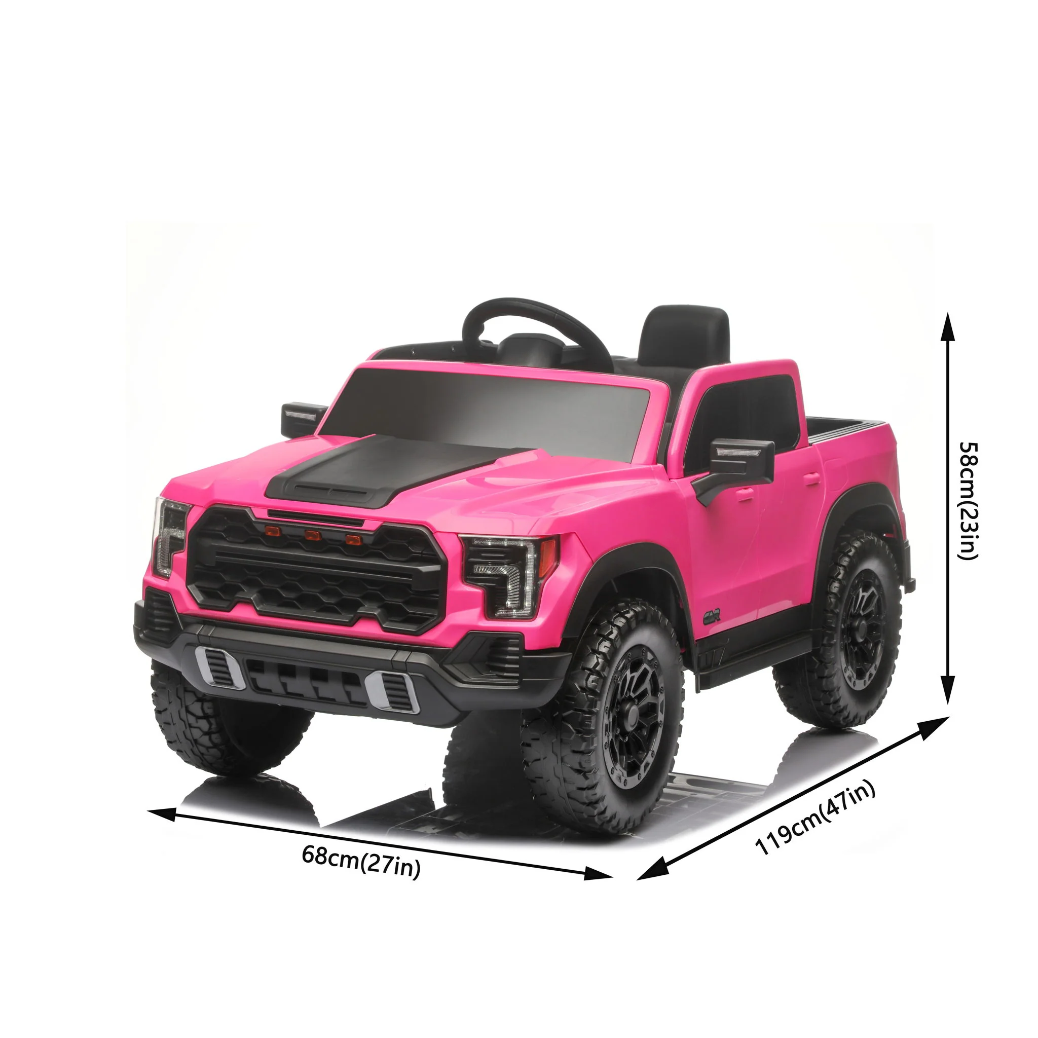 12V Kids Ride On Car With Remote Control, 4 Wheel Shock Absorption, Multifunctional Music Player Perfect Gift For Toddlers - Pink - Image 7