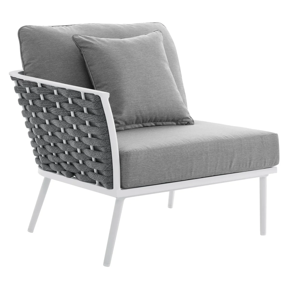130" 4-Piece Modern Rope and Aluminum Outdoor Sectional Sofa - Weather-Resistant - Image 17