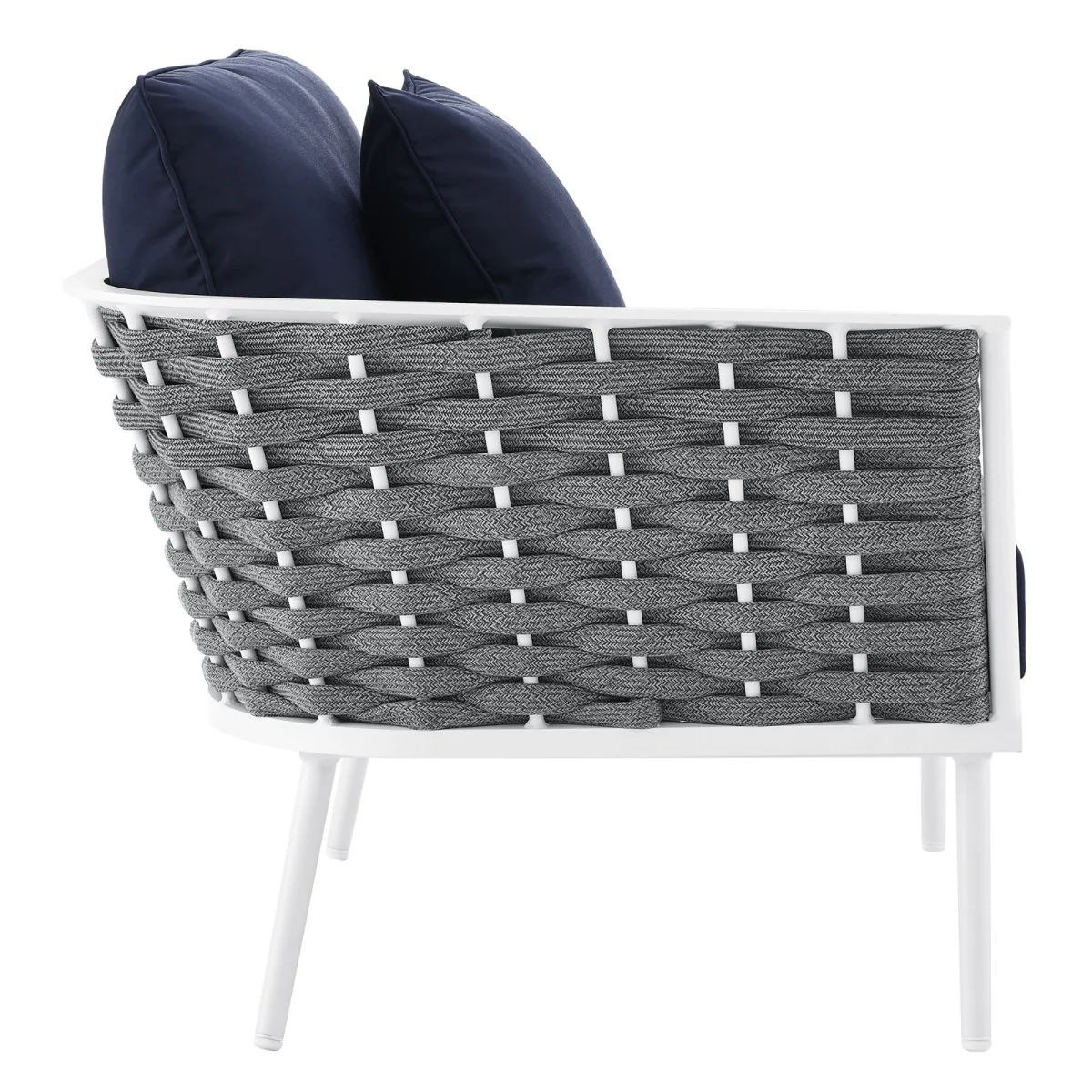 130" 4-Piece Modern Rope and Aluminum Outdoor Sectional Sofa - Weather-Resistant - Image 7