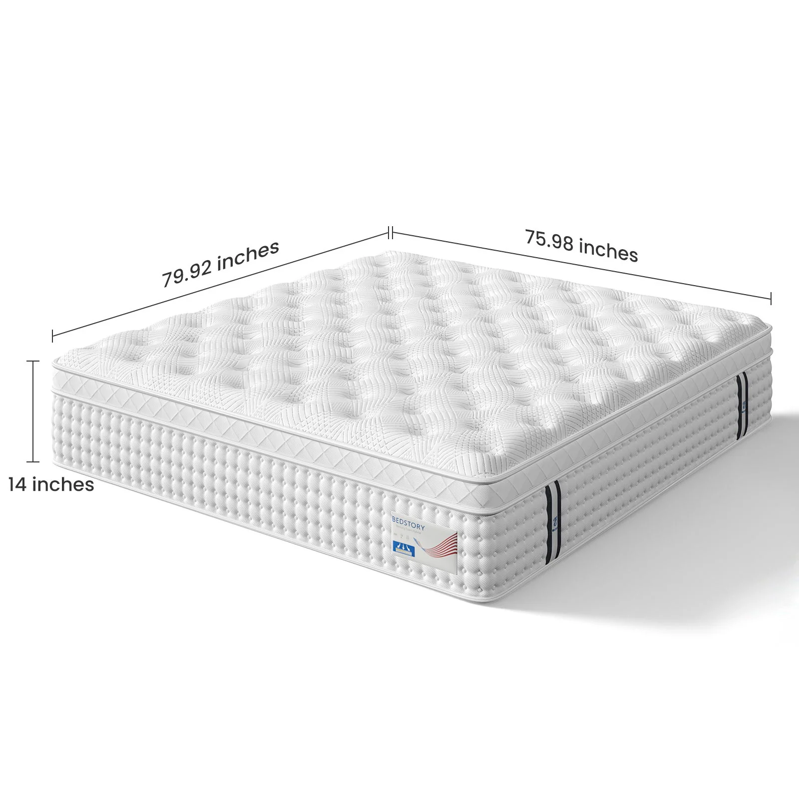 14" Hybrid Mattress, Memory Foam & Pocket Spring Bed, Medium Firm Comfort, Spine Support, Quiet & Breathable - White - King - Image 5