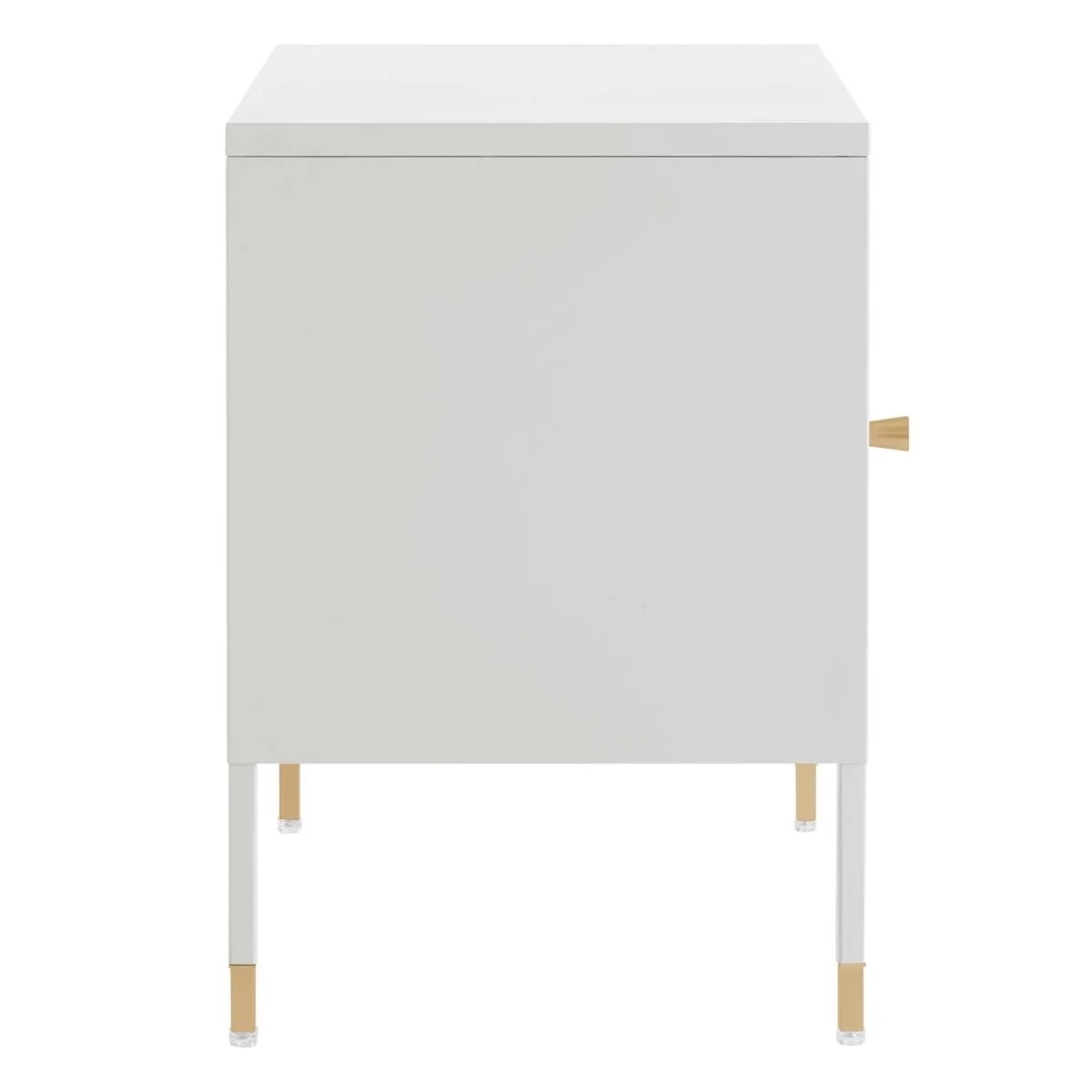 14" Modern Metal Nightstand with Mesh Door - Image 5
