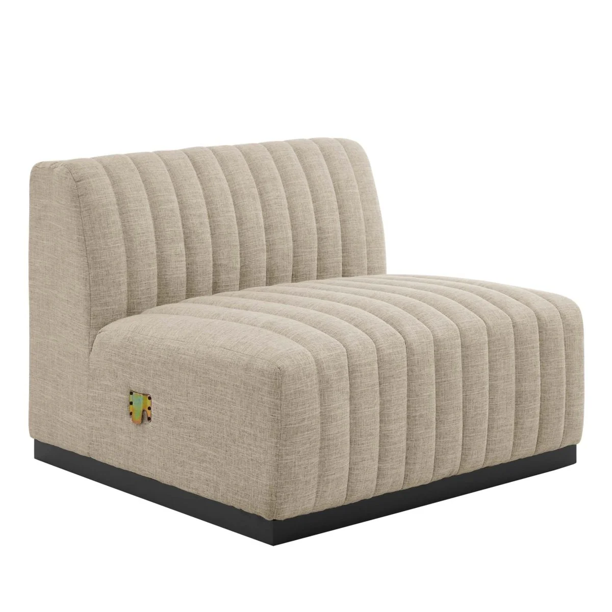 145 Inch Channel Tufted Upholstered Fabric 6-Piece U-Shaped Sectional - Image 6