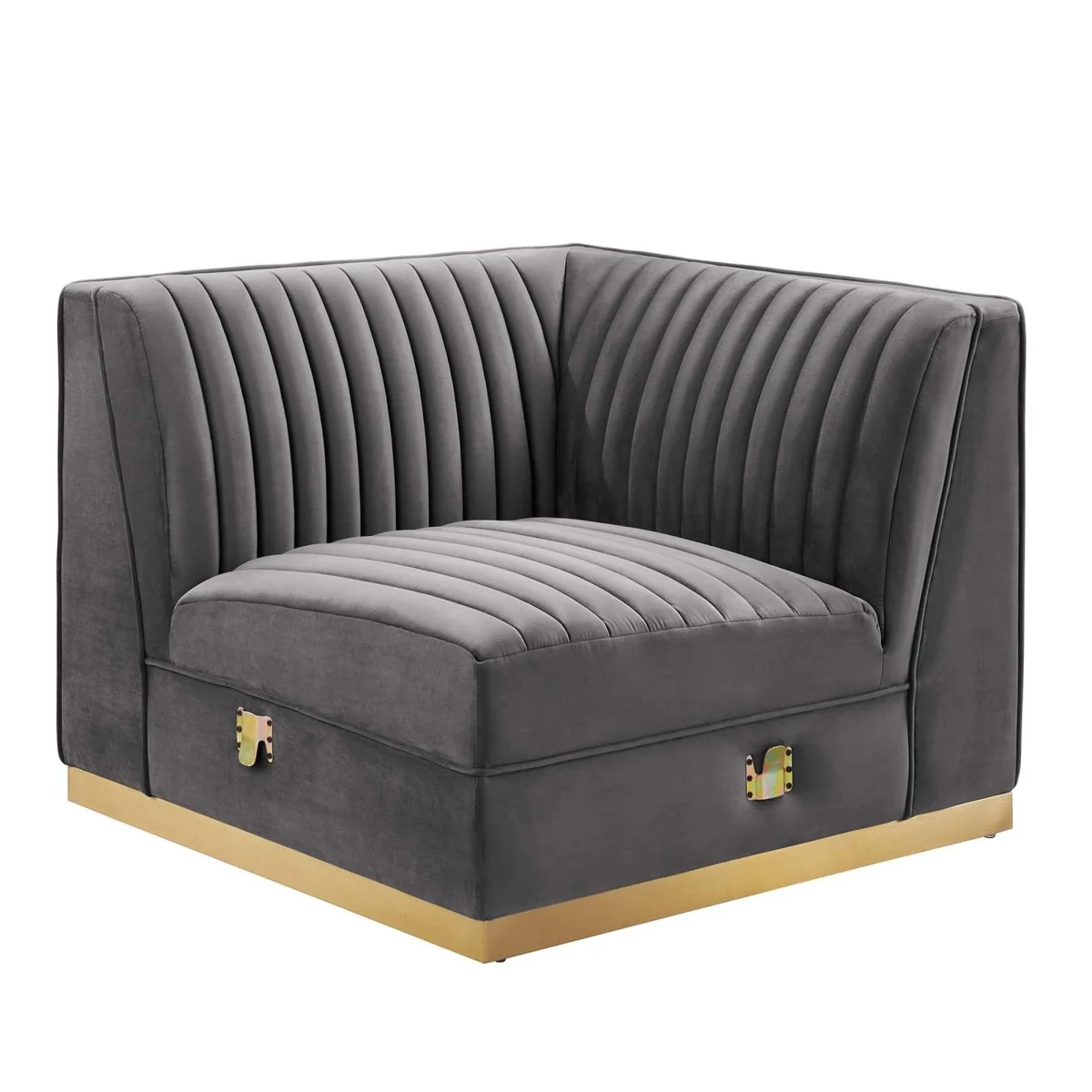 149 Inch Sanguine Channel Tufted Performance Velvet 7-Piece Right-Facing Sectional - Image 7