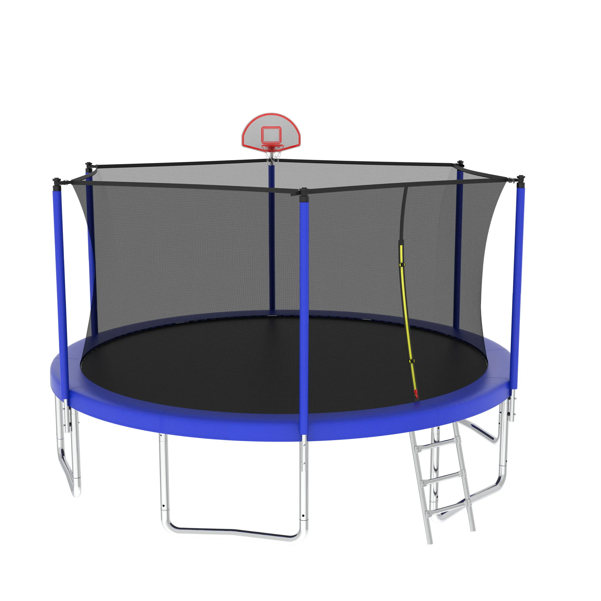 14Ft For Kids Children With Safety Enclosure Net Outdoor Backyards Large Recreational Trampoline - Blue - Image 6