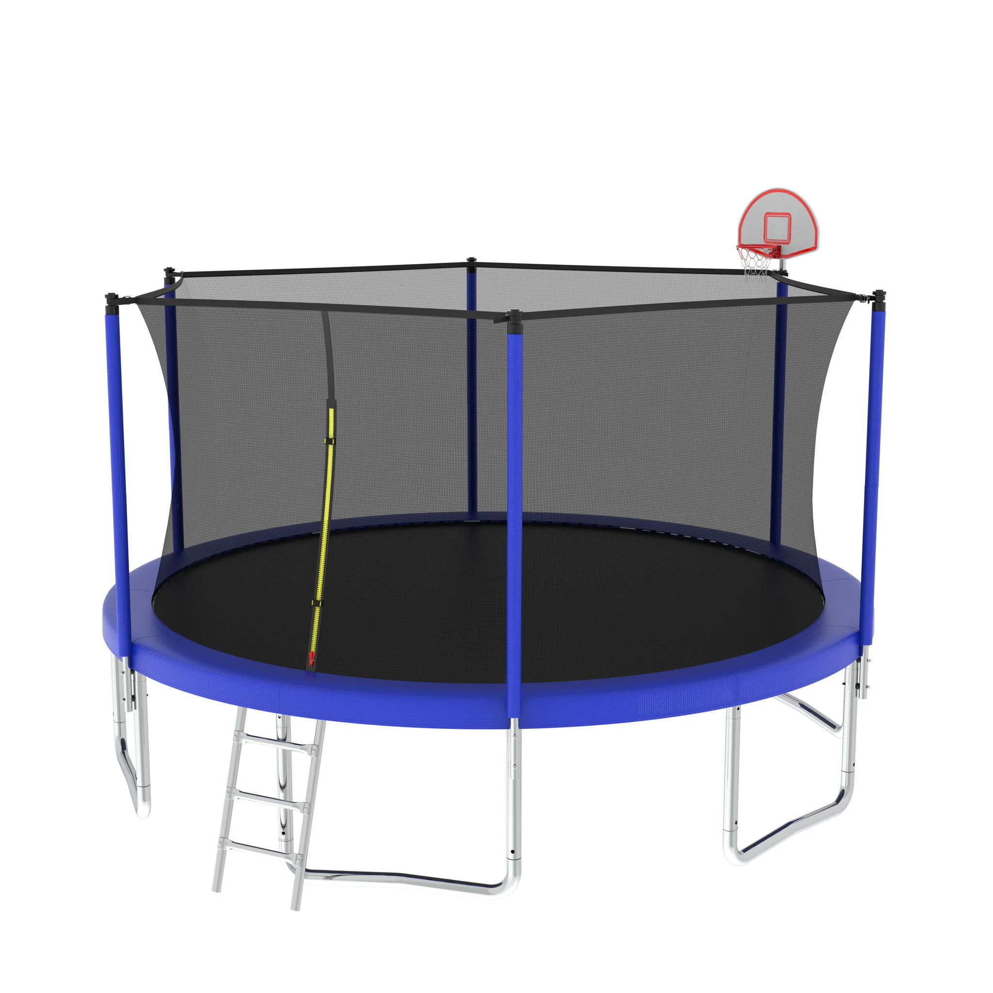 14Ft For Kids Children With Safety Enclosure Net Outdoor Backyards Large Recreational Trampoline - Blue - Image 7
