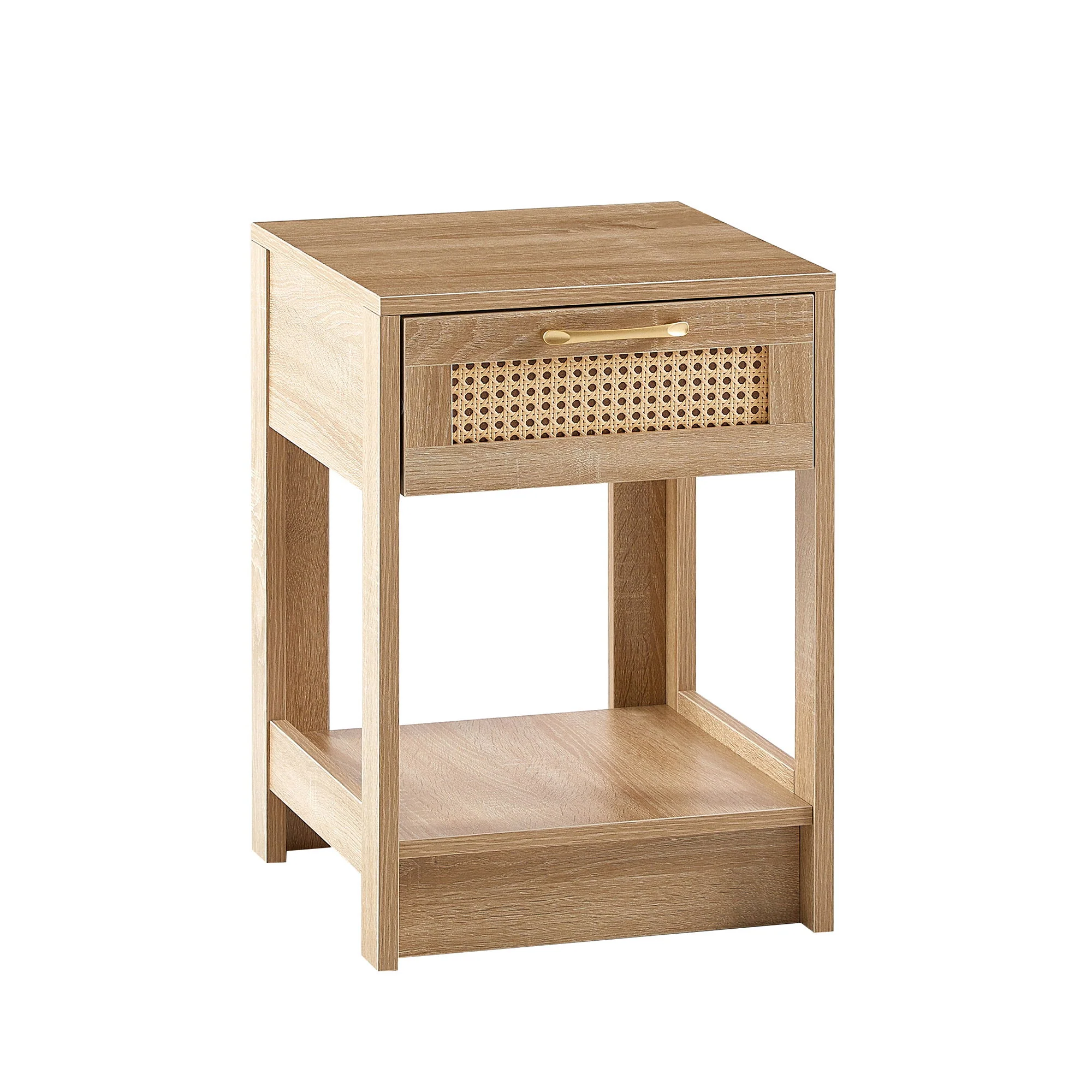 15.75" Rattan End Table With Drawer, Modern Nightstand, Side Table For Living Room, Bedroom - Image 3