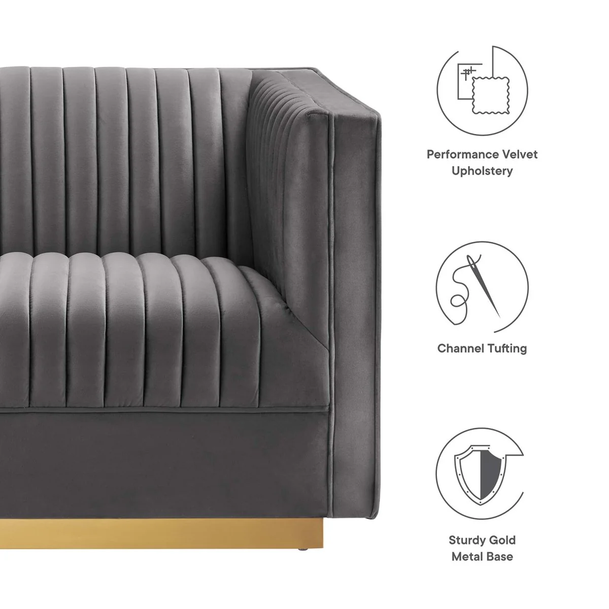 154 Inch Channel Tufted Performance Velvet 6-Piece Modular Sectional - Image 12