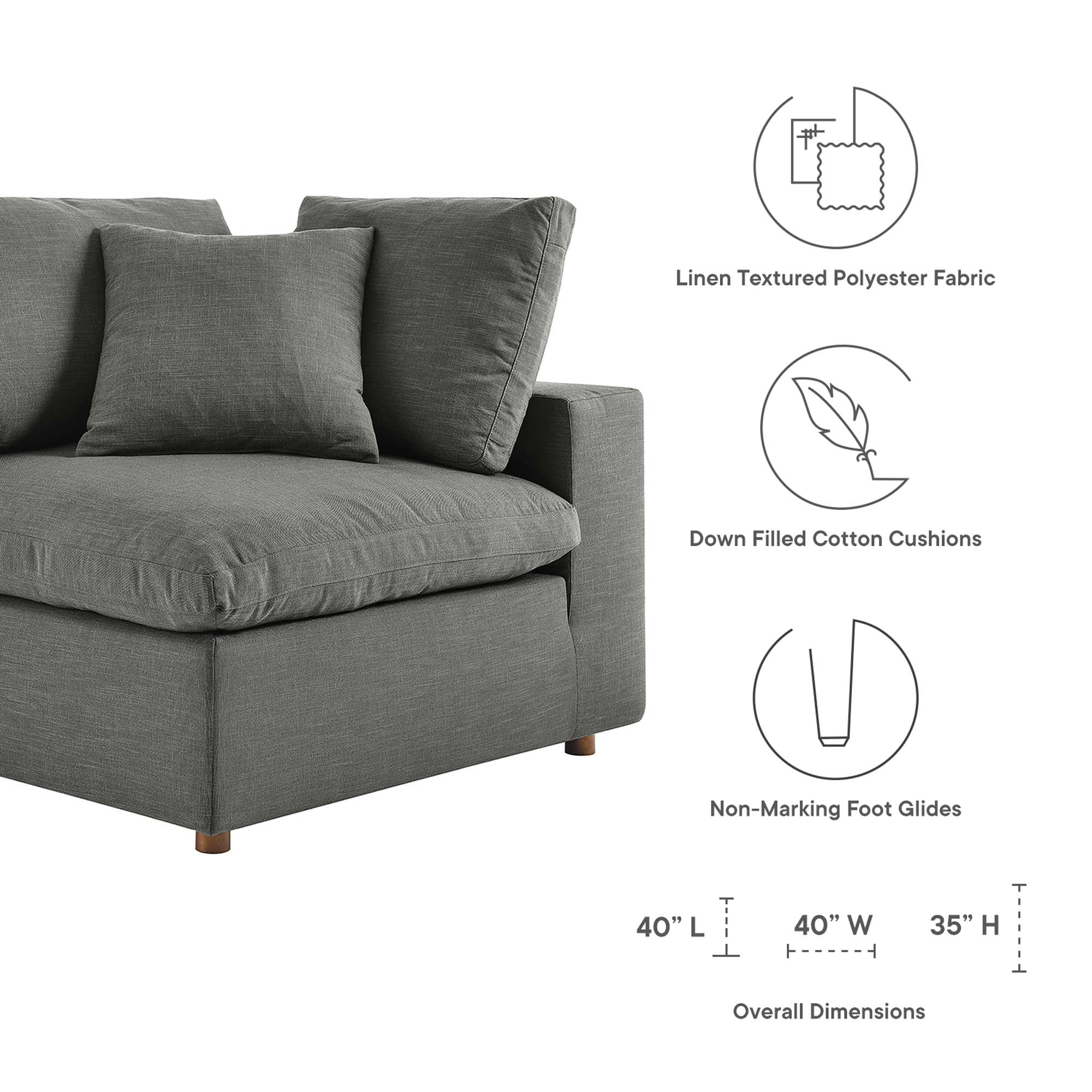 158 Inch Down Filled Overstuffed 8-Piece Sectional Sofa - Image 23