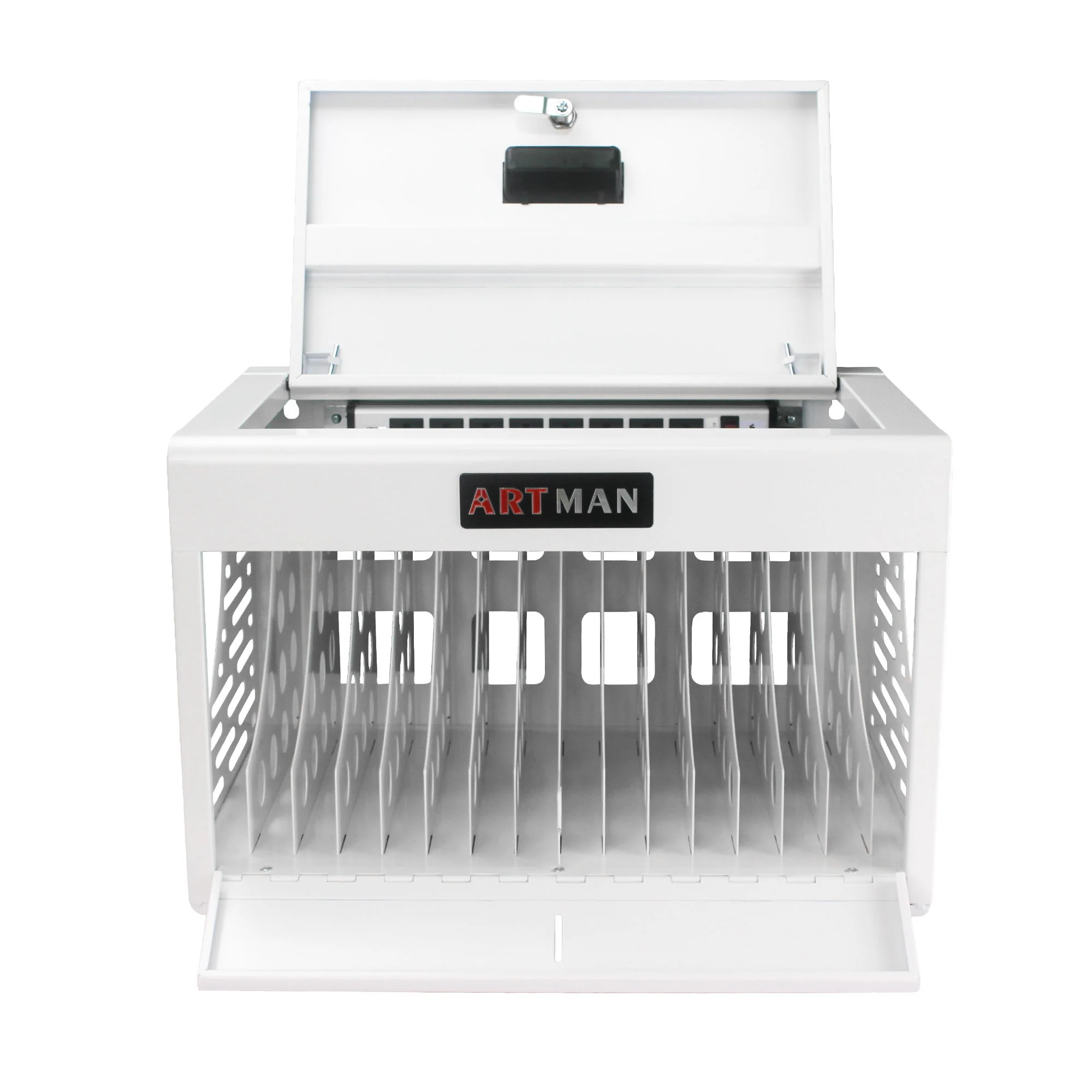 16 Bay Charging Cabinet For Laptop book, Locking Charging Station - Image 3